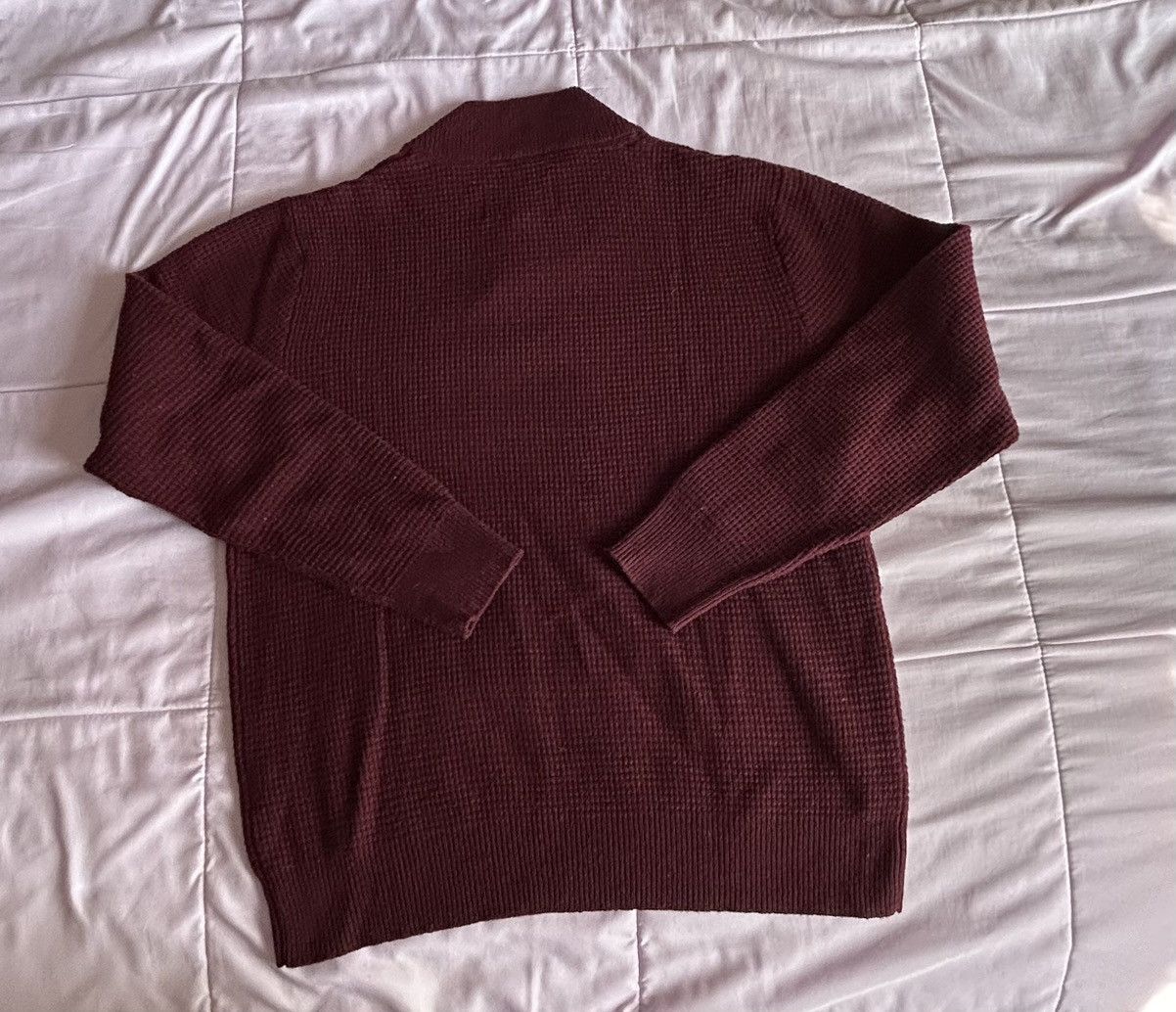 Schott Schott Bros Ribbed Wool Sweater Size L Wine V-Neck Size US L / EU 52-54 / 3 - 9 Thumbnail