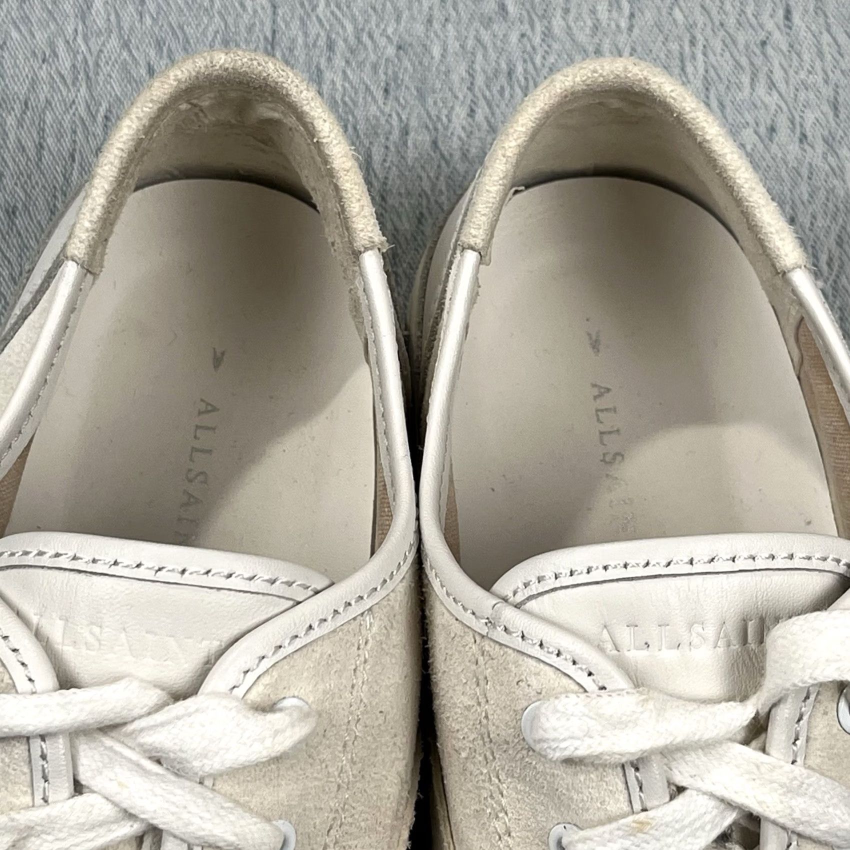 Allsaints AllSaints Bella Suede Sneaker White ecru Leather Women's Size 9 Sneaker, Lace Up, Flat Heel, Suede Outsole, Leather Lining, Casual Shoes, Women Size US 6 / IT 36 - 6 Thumbnail