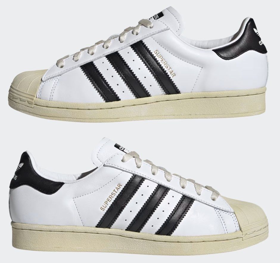 Adidas Adidas Superstar White Black Aged Sole [FV2831] US Men's 9.5 Size US 9.5 / EU 42-43 - 1 Thumbnail