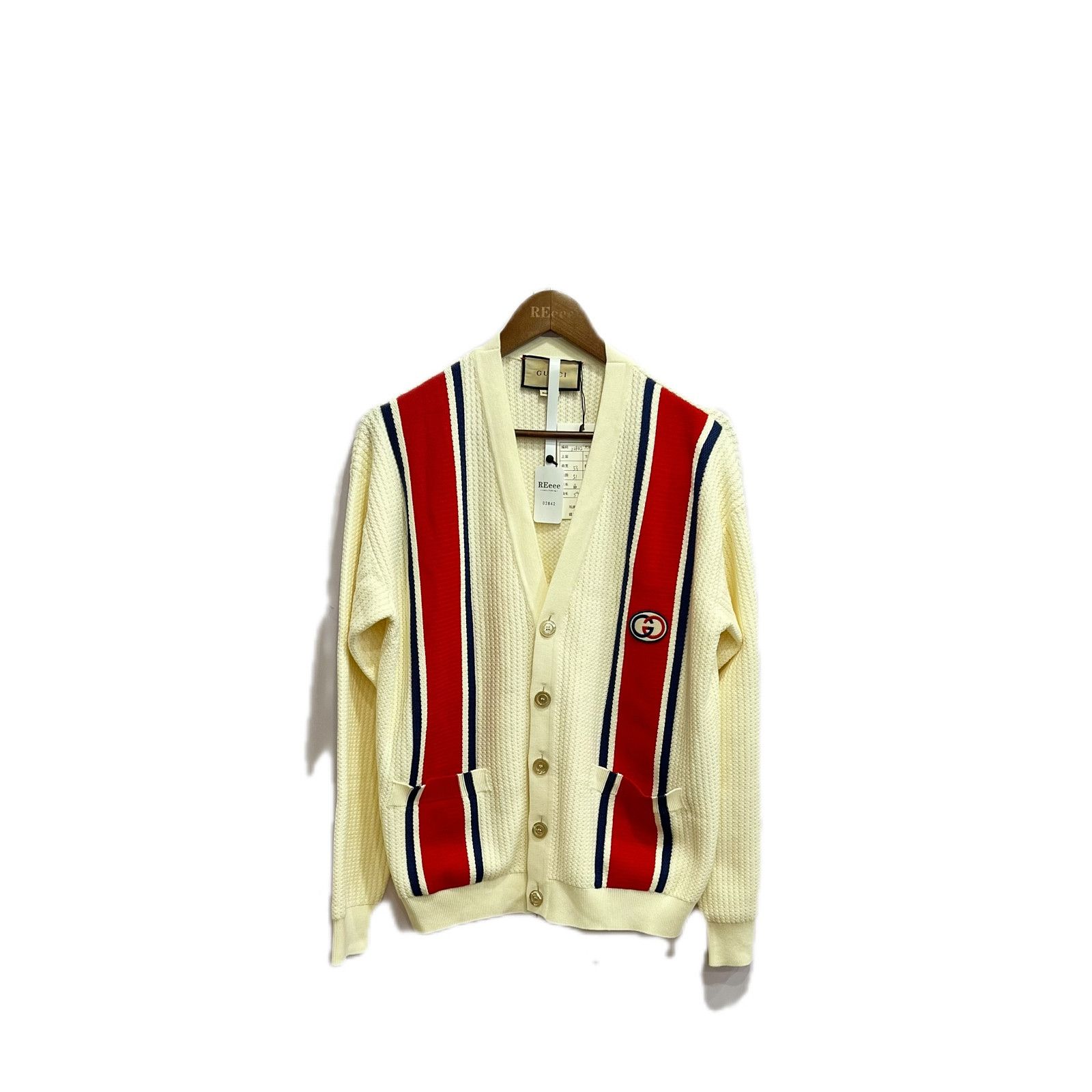 Gucci Gucci Striped Interlocking G V-Neck Cardigan Size S Size US S / EU 44-46 / 1 - 1 Thumbnail