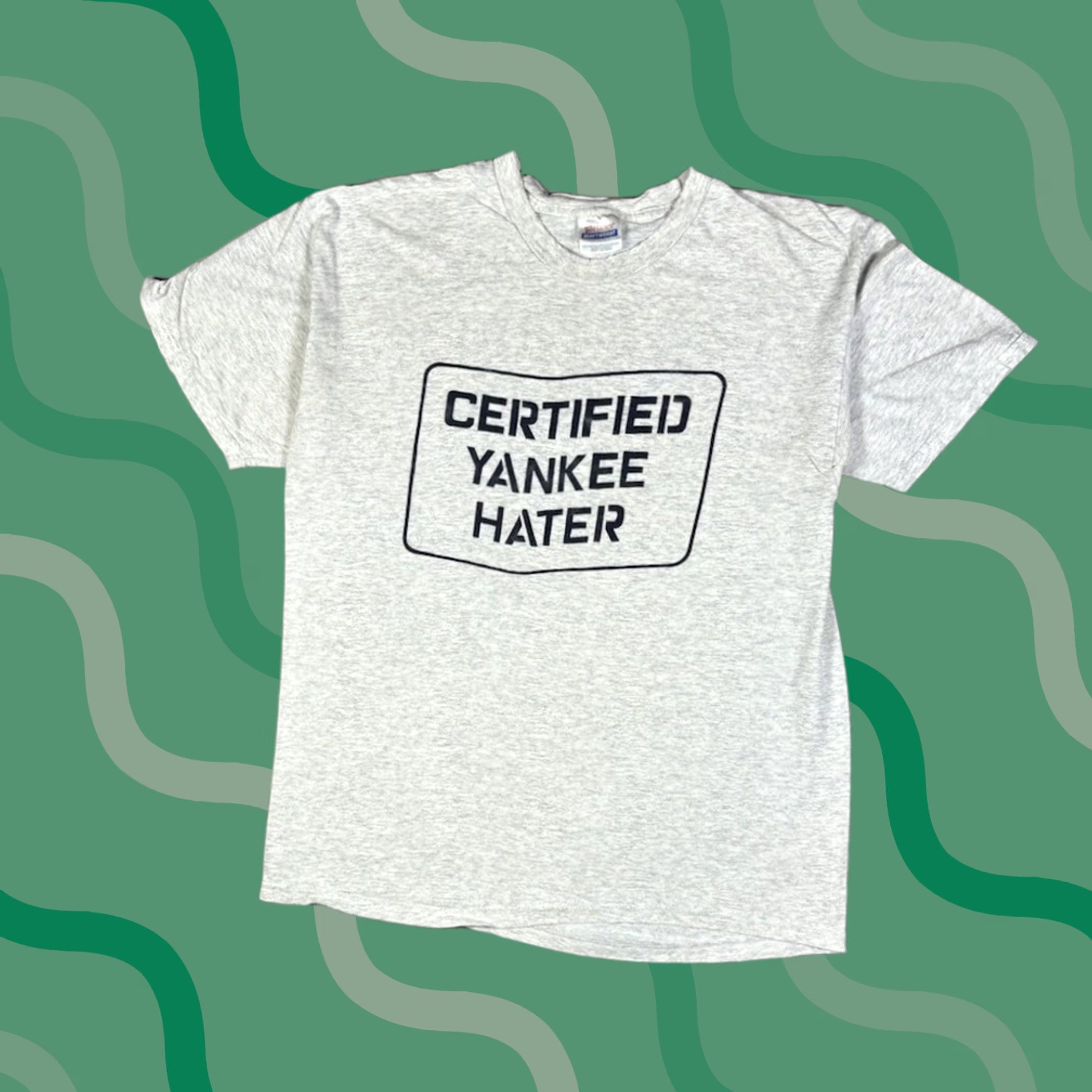 Hanes VINTAGE Hanes Yankees Hater Graphic T Shirt L Mens Gray 90s Sports USA Short Sleeve Crew Neck Cotton Knit, Regular Fit, Size L Size US L / EU 52-54 / 3 - 1 Thumbnail