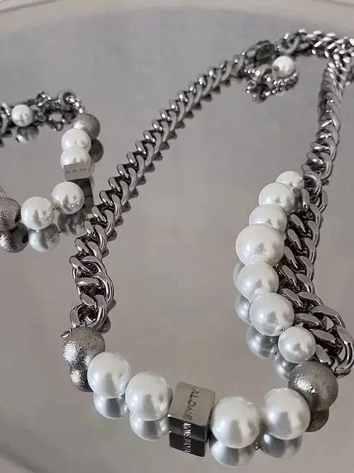 Other Fashion hip hop faux pearl chain necklace choker Size ONE SIZE - 3 Thumbnail