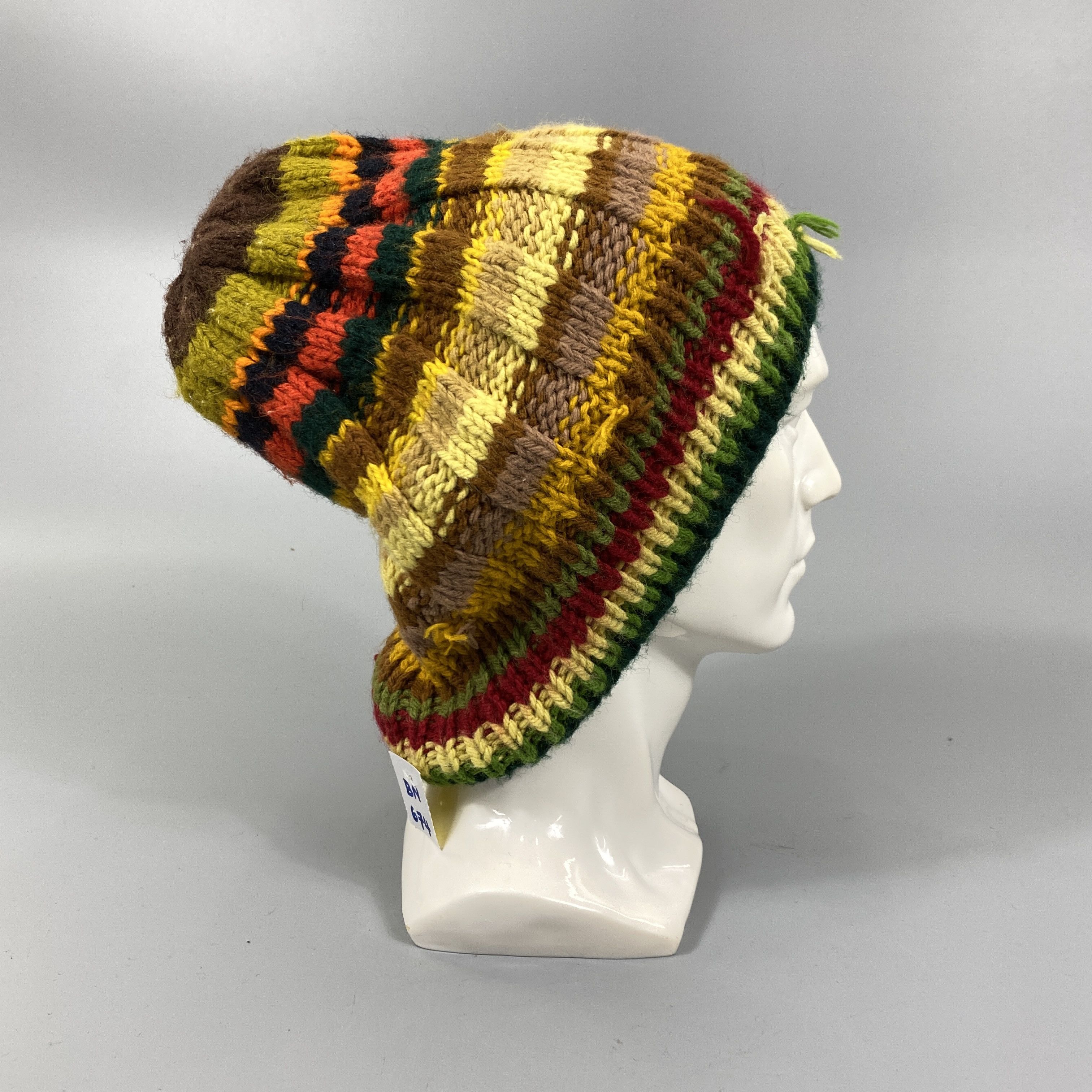 Japanese Brand Reggae Style Multicolour Knit Hat -BN674 Size ONE SIZE - 4 Thumbnail