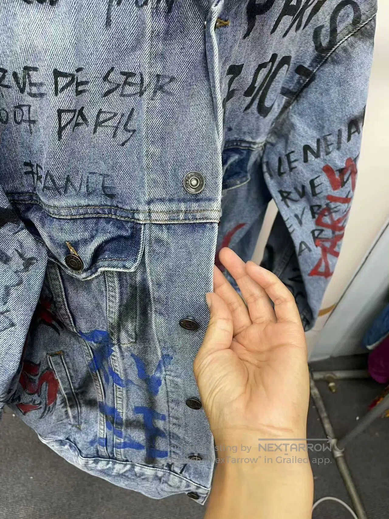 Balenciaga Balenciaga Graffiti Denim Jacket. Size US M / EU 48-50 / 2 - 3 Thumbnail
