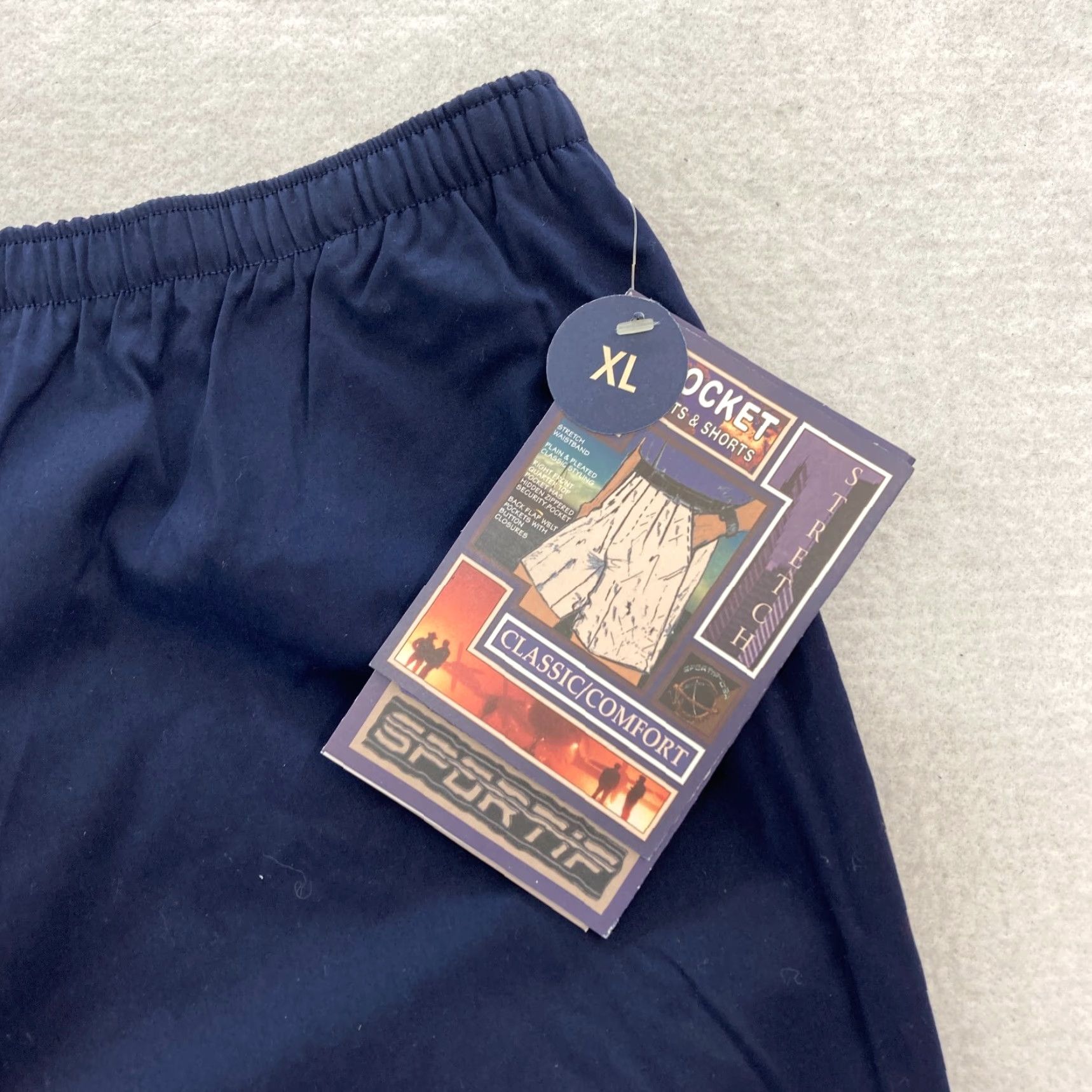 Vintage VINTAGE SPORTIF Pants Mens XL Navy Blue Stretch Fabric Waistband Straight NWT Size US 36 / EU 52 - 3 Thumbnail
