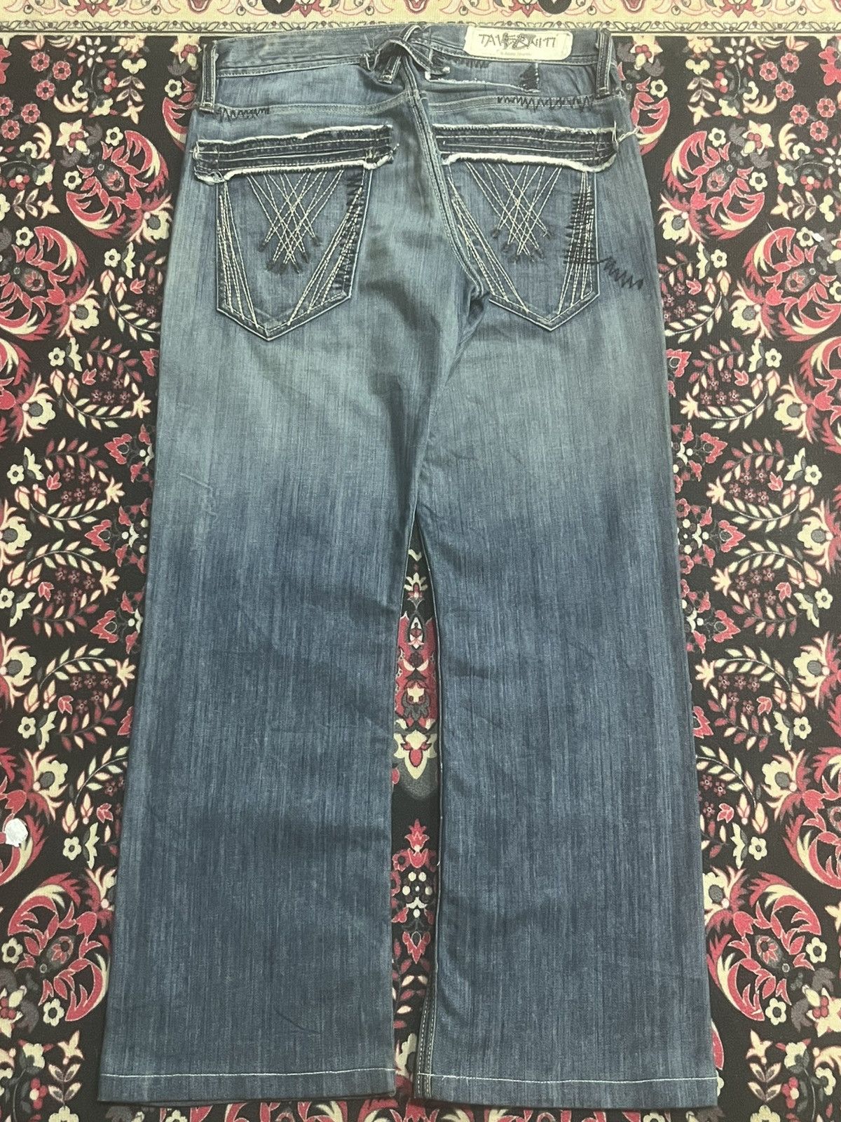 Jimmy Taverniti Jimmy Taverniti Bushpants Style Buttonfly Fringe Flare Jeans Size US 30 / EU 46 - 2 Thumbnail
