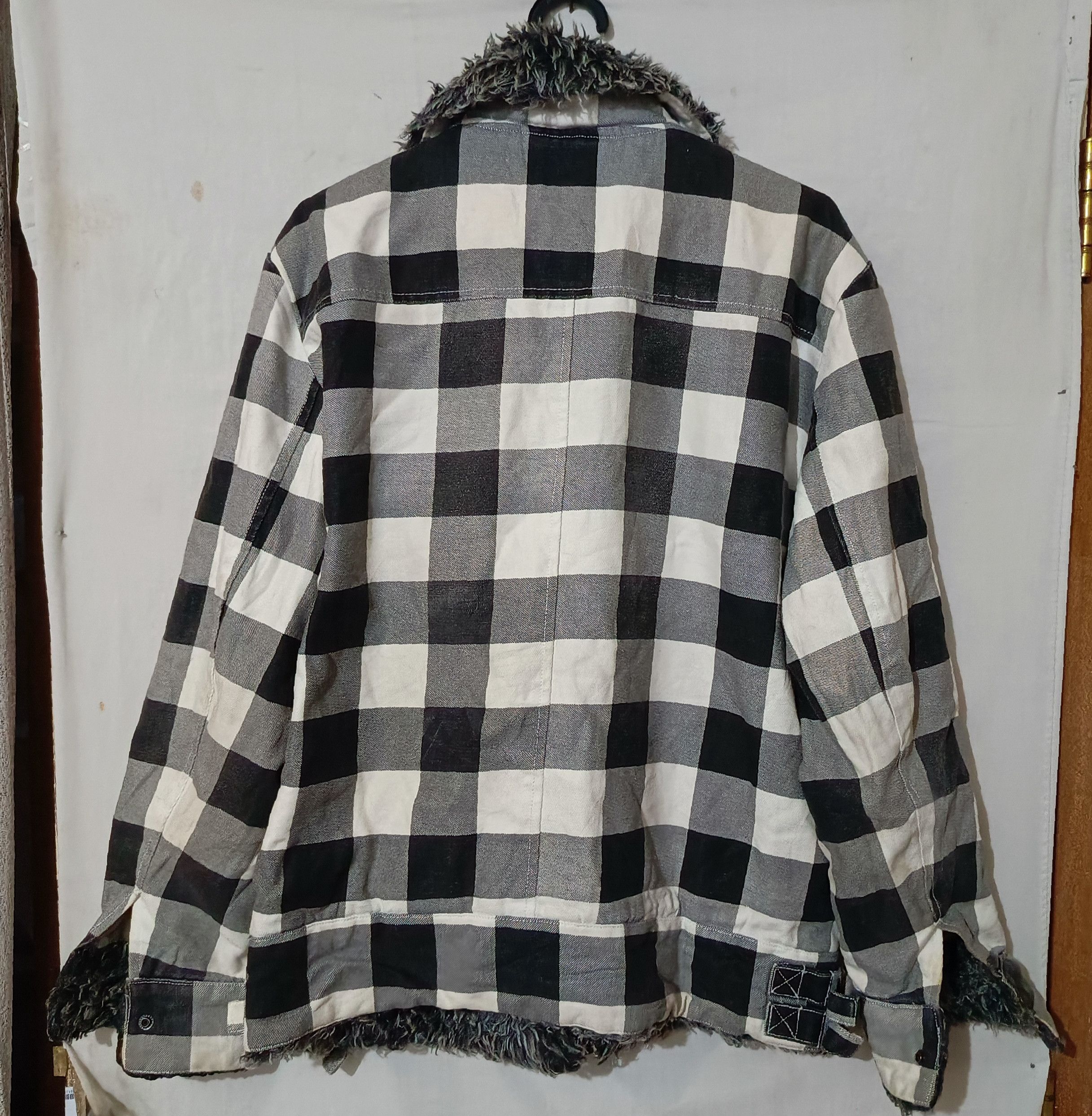 14th Addiction × Woolrich Woolen Mills Vintage Faux Fur Collar Checkered Detroit Jacket Size US L / EU 52-54 / 3 - 2 Thumbnail