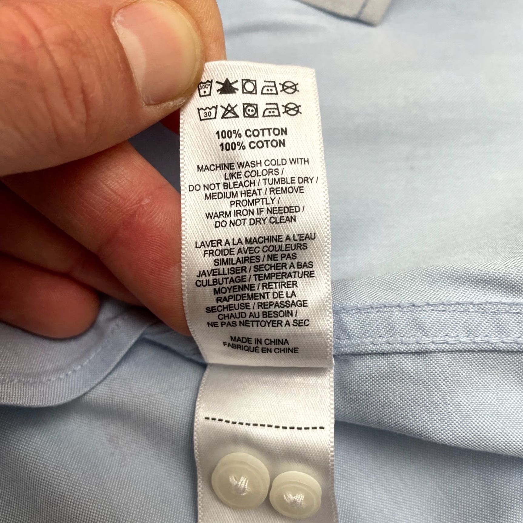 UNTUCKit VINTAGE UNTUCKit Women's Button-Down Shirt 16 Light Blue Cotton Classic Business Casual Long Sleeve Size XXL / US 16-18 / IT 52-54 - 6 Thumbnail