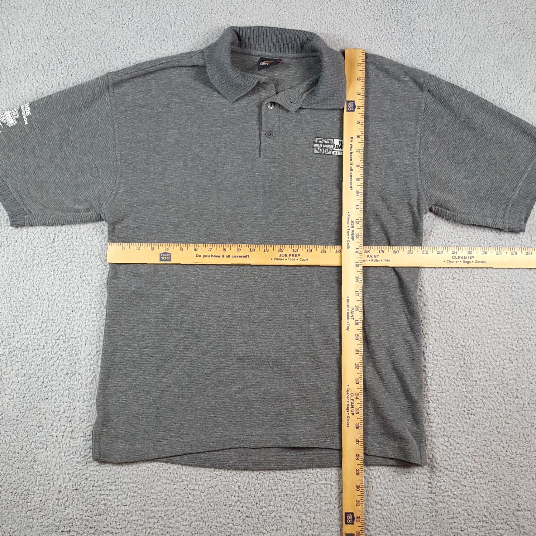Harley Davidson VINTAGE Harley-Davidson Biker Polo Shirt Large Gray Solid 90s Mens Size US L / EU 52-54 / 3 - 5 Thumbnail