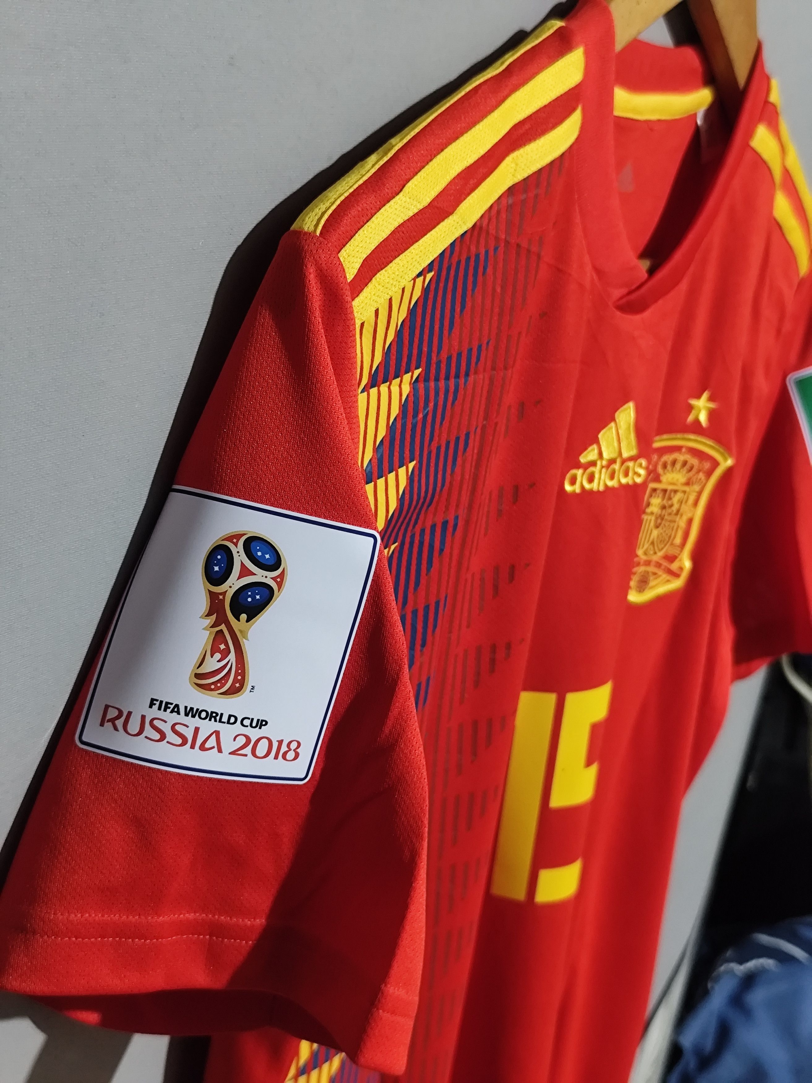 Adidas Adidas x Spain #15 Ramos World Cup 2018 Home Jersey Size US L / EU 52-54 / 3 - 5 Thumbnail