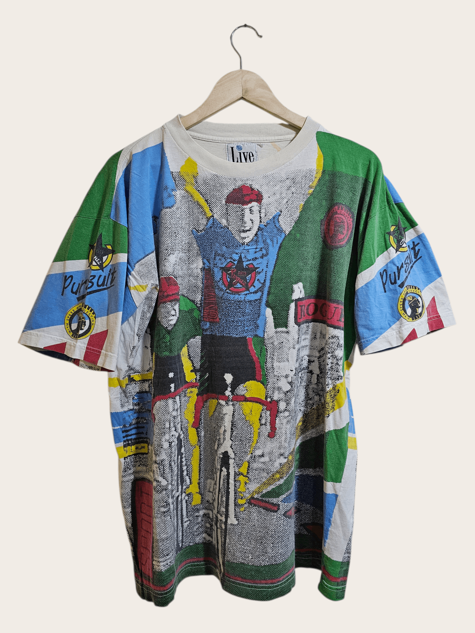 Vintage Cycling All Over Print Crazy Tee Size US XL / EU 56 / 4 - 1 Thumbnail