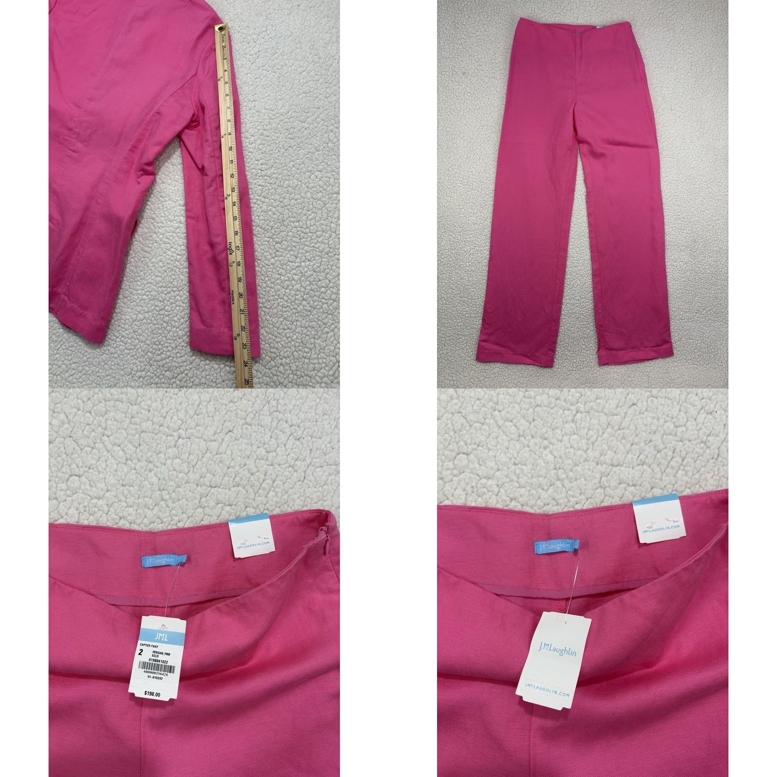 J.McLaughlin J. McLaughlin Pink Linen Blend Suit Set Blazer Pants Womens 2/4 Vintage NWT Size 26" / US 2 / IT 38 - 9 Thumbnail
