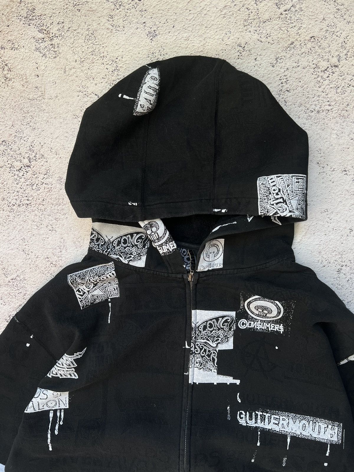 Vintage × Volcom Y2K Volkom Guttermouth Rare Vintage Print Hoodie sk8 Size US XL / EU 56 / 4 - 2 Thumbnail