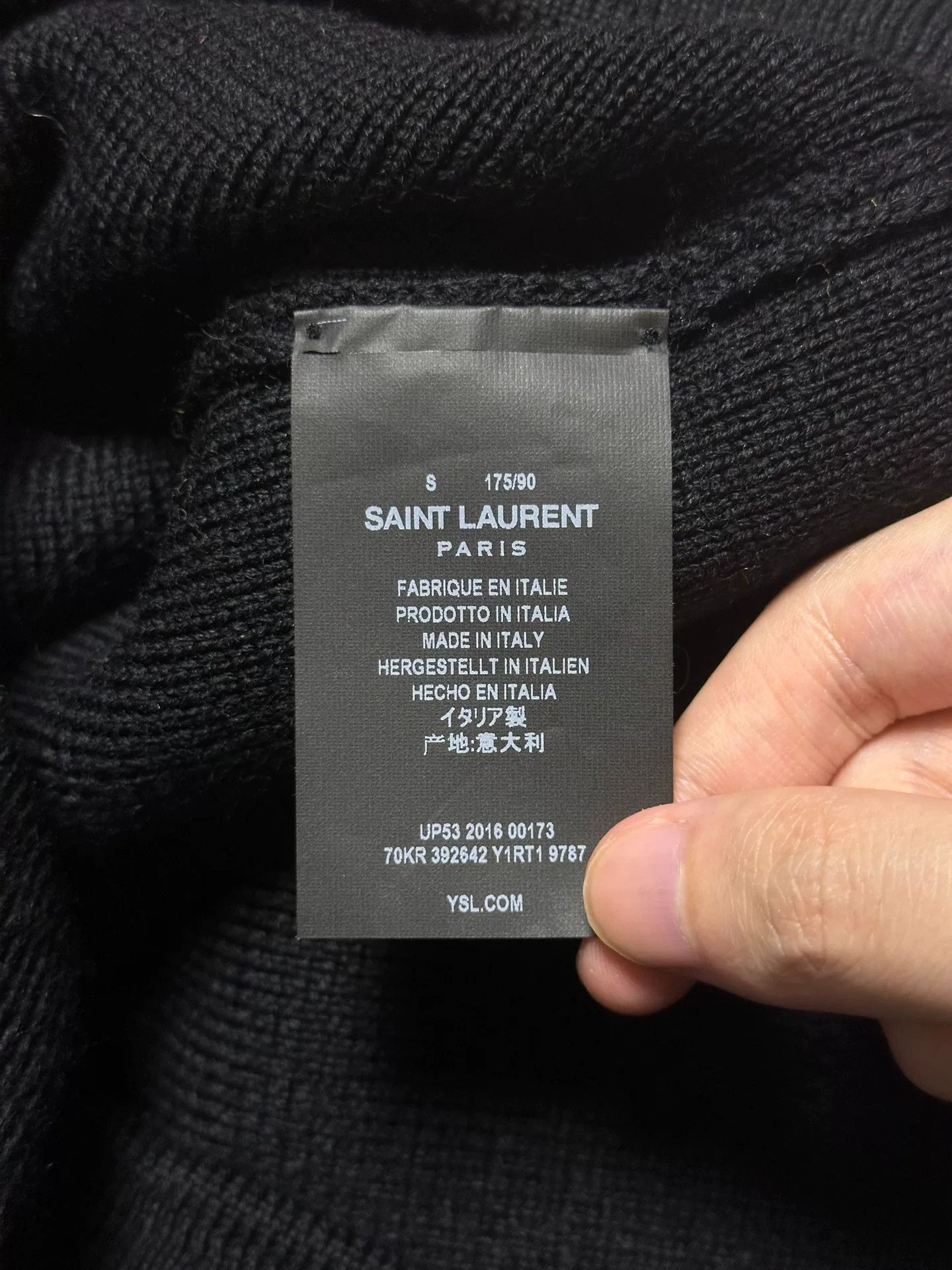 Saint Laurent Paris black striped shoulder button knit sweater Size US S / EU 44-46 / 1 - 6 Thumbnail