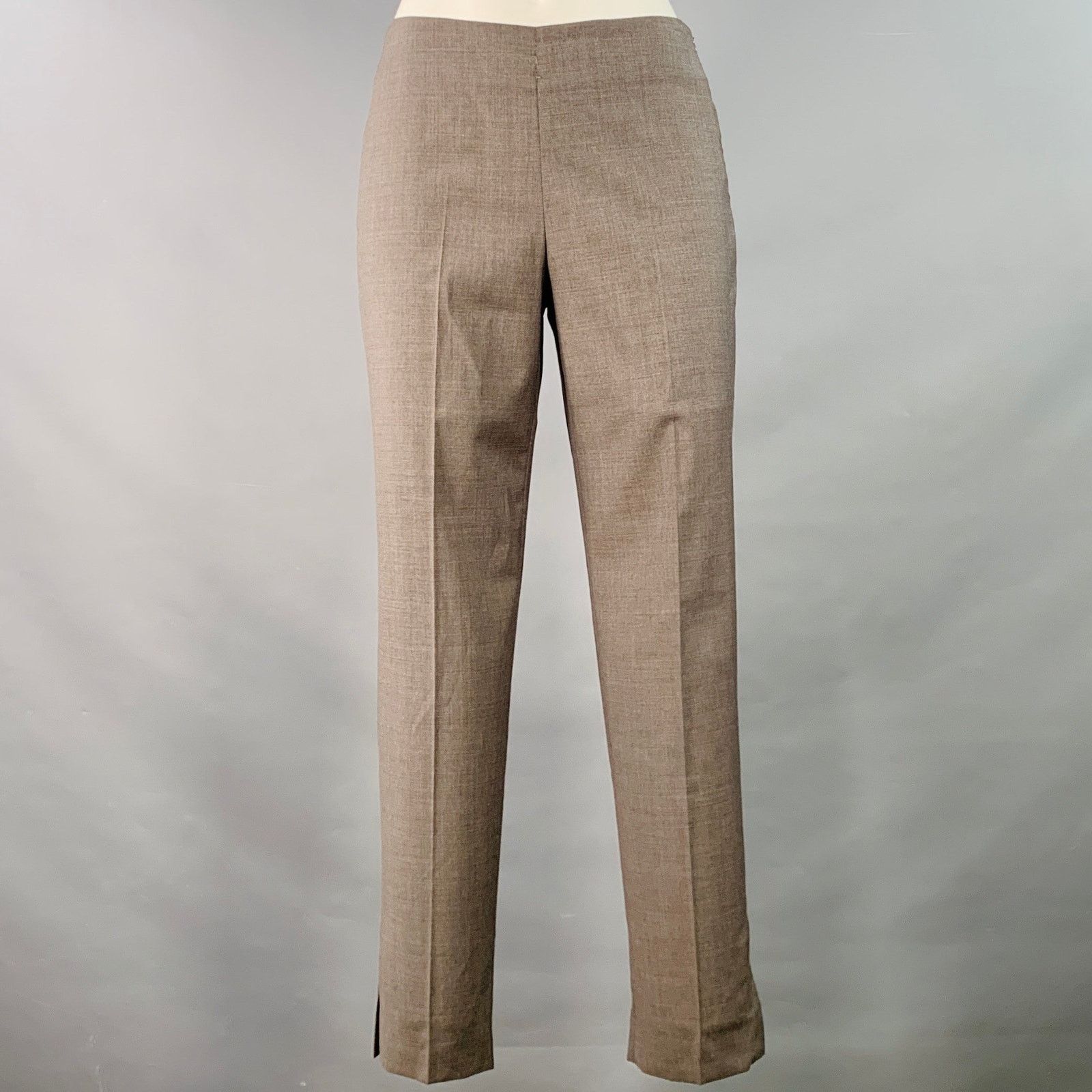 Other Size 4 Brown Virgin Wool Silk Narrow Leg Dress Pants Size 27" / US 4 / IT 40 - 1 Thumbnail
