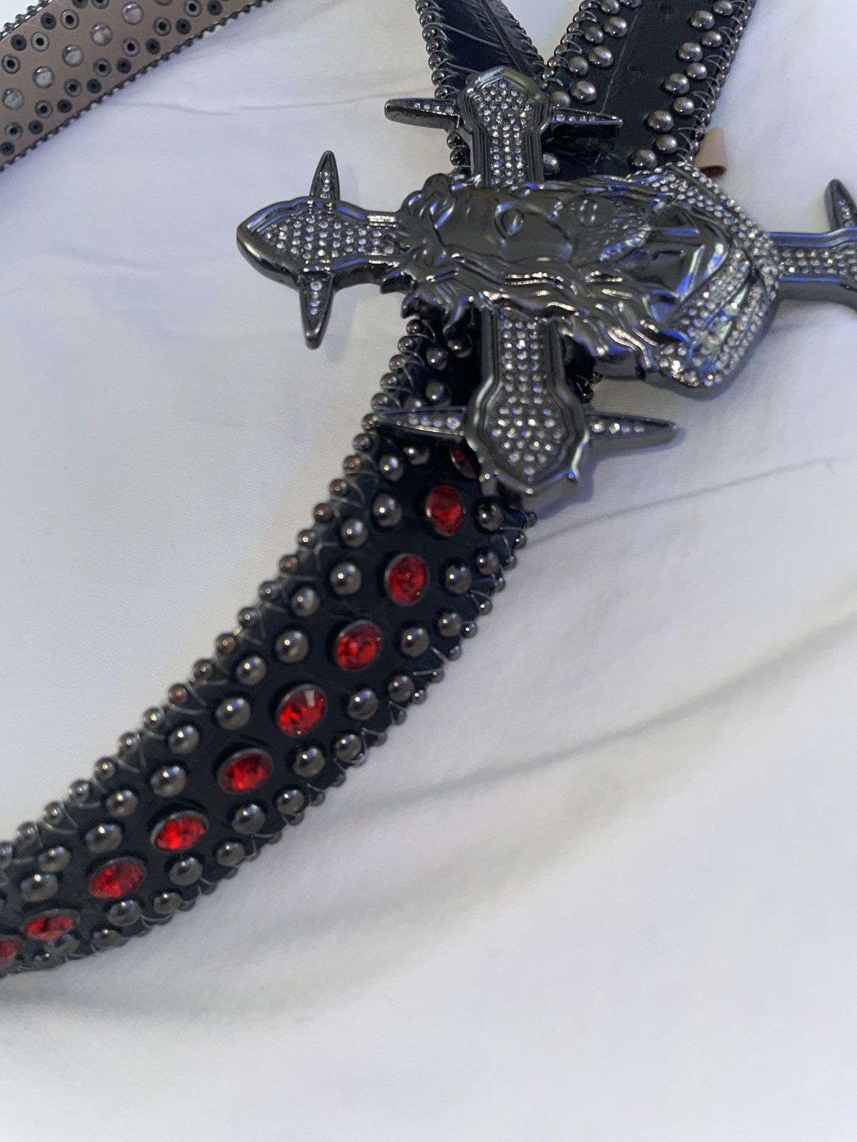 Eternal Eternal Art wear “Eterno” Leather Studded Belt Size 38 - 5 Thumbnail