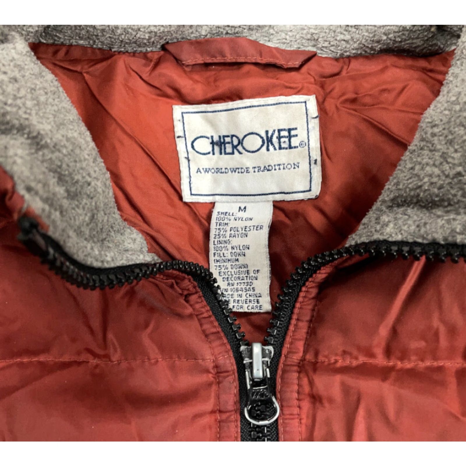 Cherokee VINTAGE Cherokee Jacket Mens Adult Medium Orange Down Insulated Full Zip 90s Puffer Size US M / EU 48-50 / 2 - 5 Thumbnail