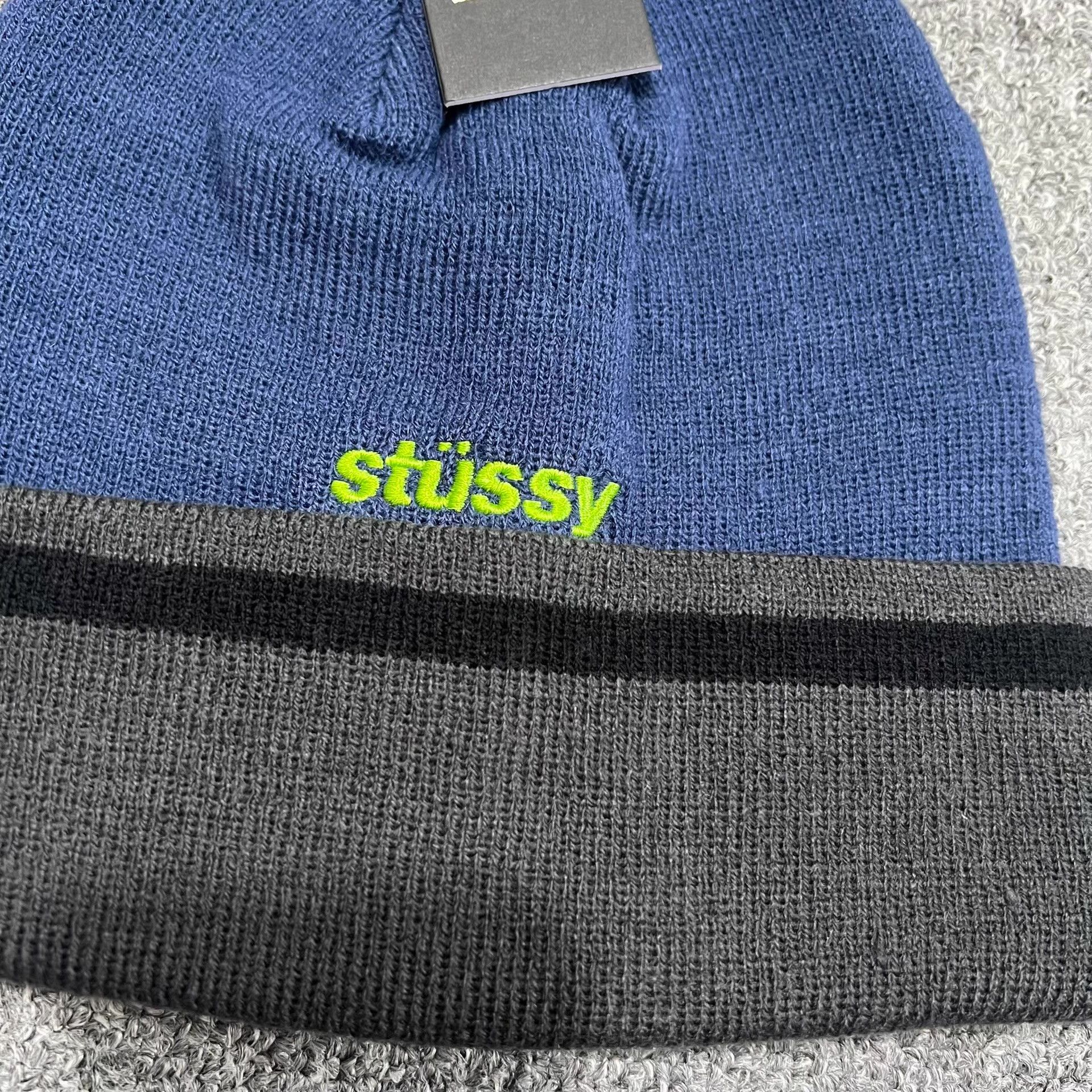 Stussy Stussy Color-Block Striped Embroidered Knit Beanie Q7 Size ONE SIZE - 5 Thumbnail
