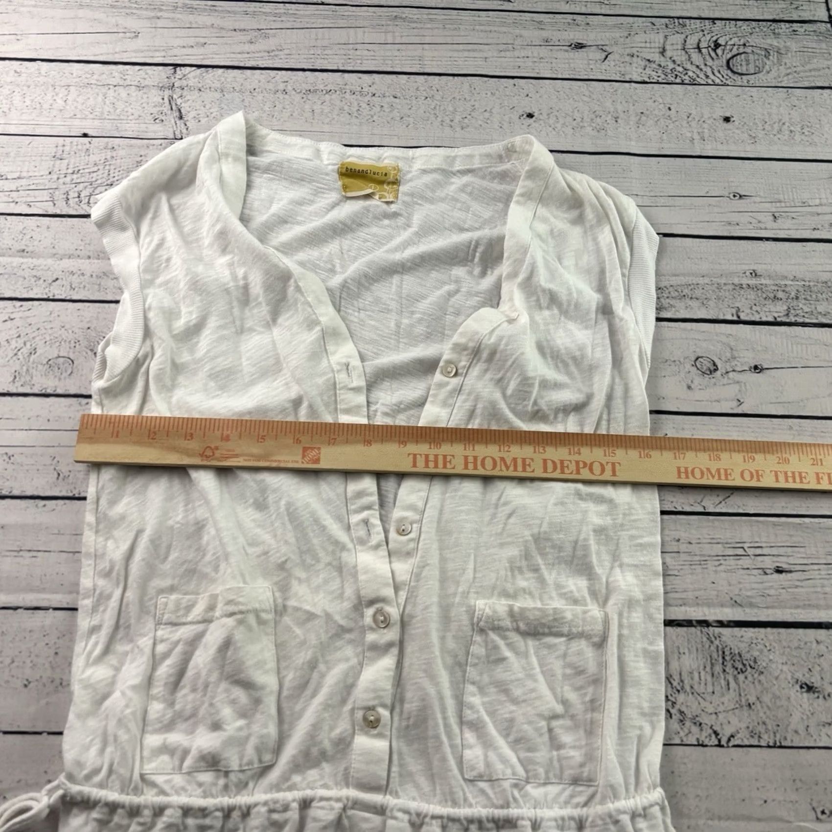Vintage Ben & Lucia Short Sleeve Button-Up Cotton Cover Up Top Women's Small White Size S / US 4 / IT 40 - 3 Thumbnail