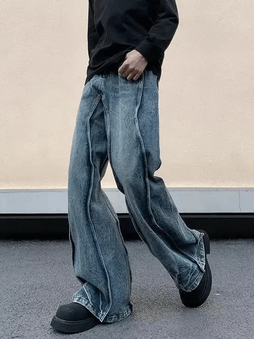 Japanese Brand × Jean Baggy retro washed wide-leg jeans Size US 34 / EU 50 - 2 Thumbnail
