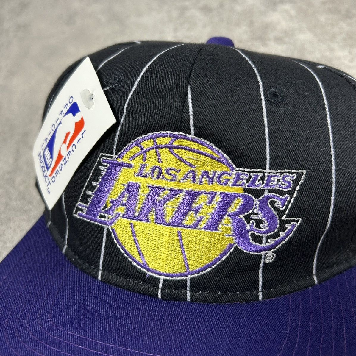 NBA 90s Los Angeles Lakers SNAPBACK HAT PINSTRIPE SIZE FREE Size ONE SIZE - 2 Thumbnail