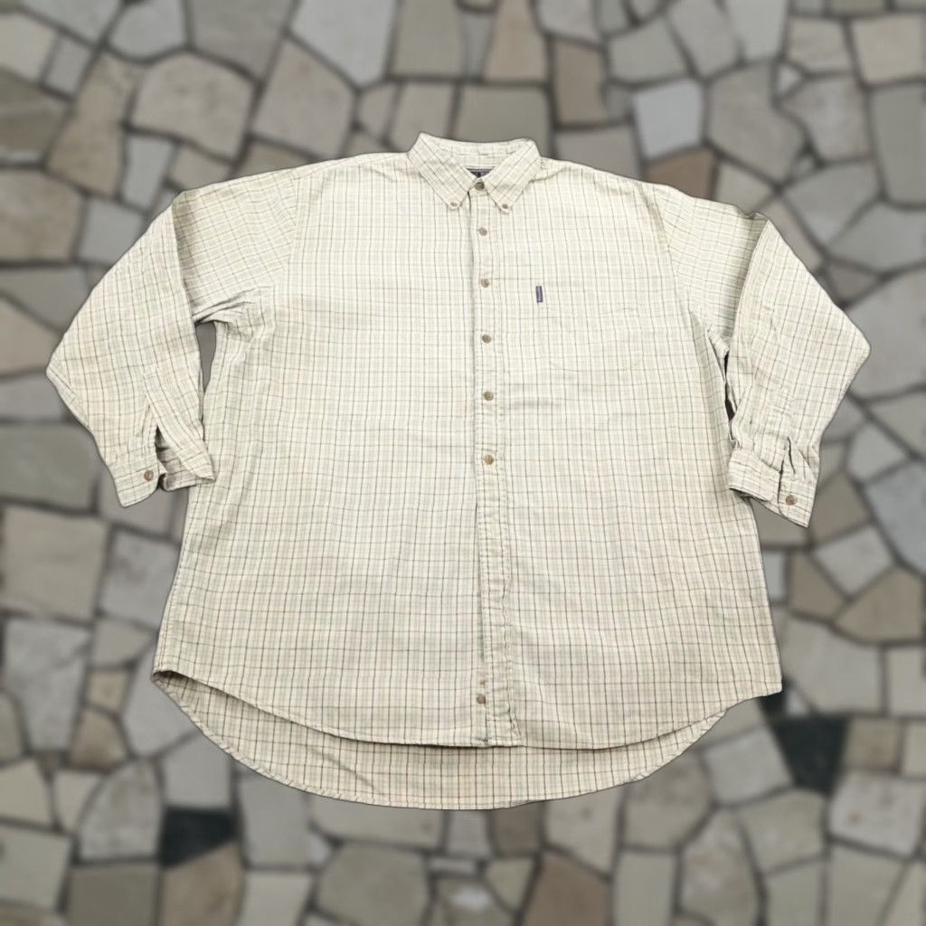 Abercrombie & Fitch VINTAGE Abercrombie & Fitch Shirt Mens XL Beige Plaid Button-Up Canvas Big & Tall Size US XL / EU 56 / 4 - 1 Thumbnail
