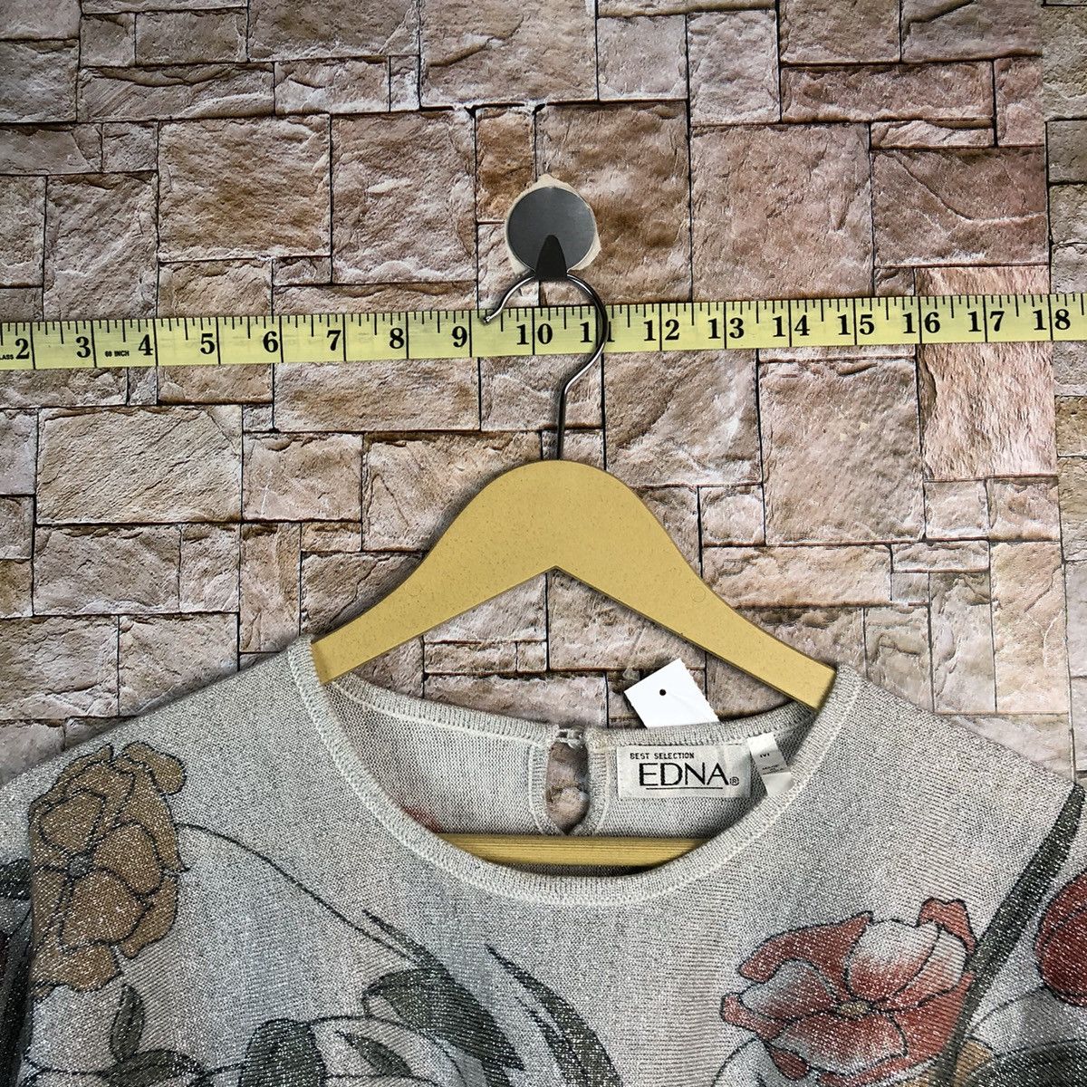 Homespun Knitwear × Japanese Brand × Vintage Edna vintage flower art design White Knitwear #A715 Size M / US 6-8 / IT 42-44 - 4 Thumbnail