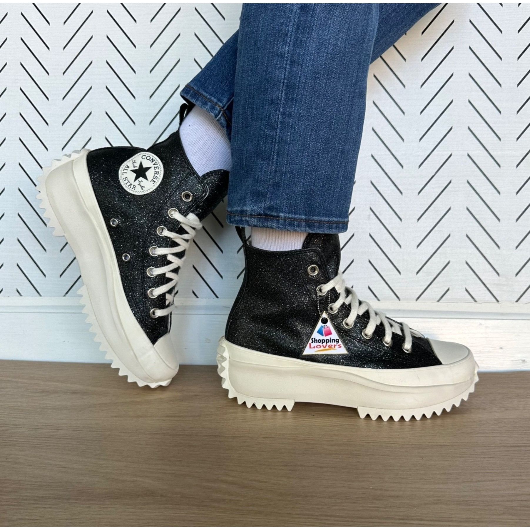 Converse ⭐Rare Converse Run Star Hike Hi Platform Glitter 7 Womens Sh Size US 7 / IT 37 - 1 Thumbnail