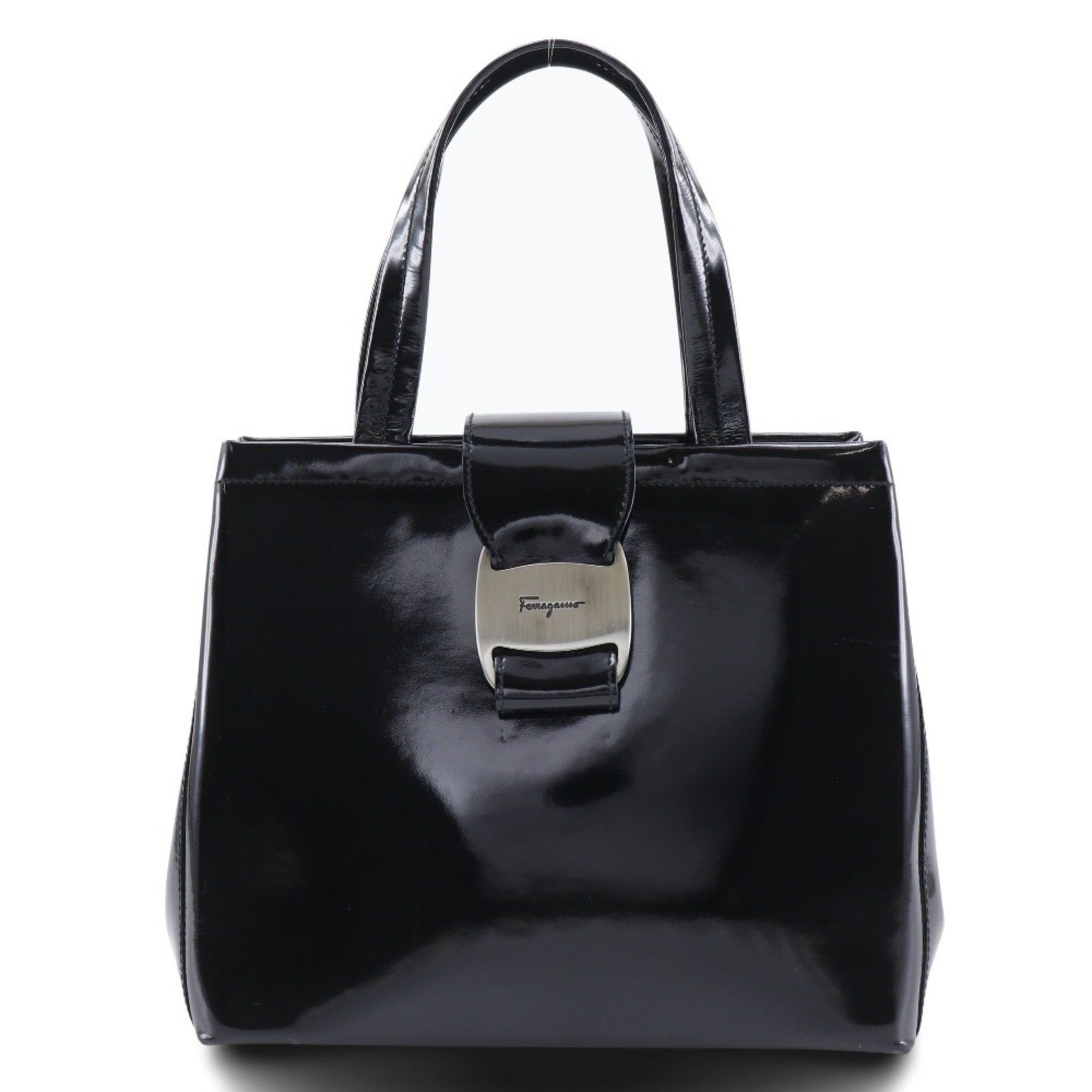 Salvatore Ferragamo Salvatore Ferragamo Vara handbag, patent leather, black, Vala, women's Size ONE SIZE - 1 Thumbnail