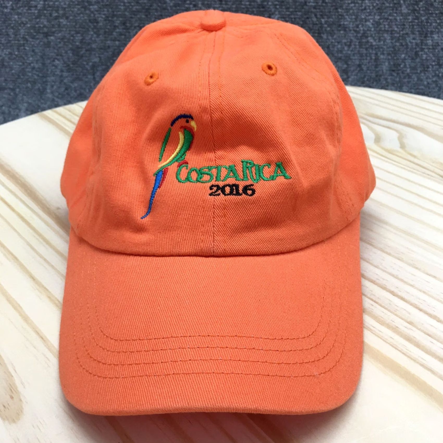 Logo 7 Costa Rica 2016 Baseball Cap Orange Unisex OSFA Adjustable Embroidered Logo Size ONE SIZE - 2 Thumbnail