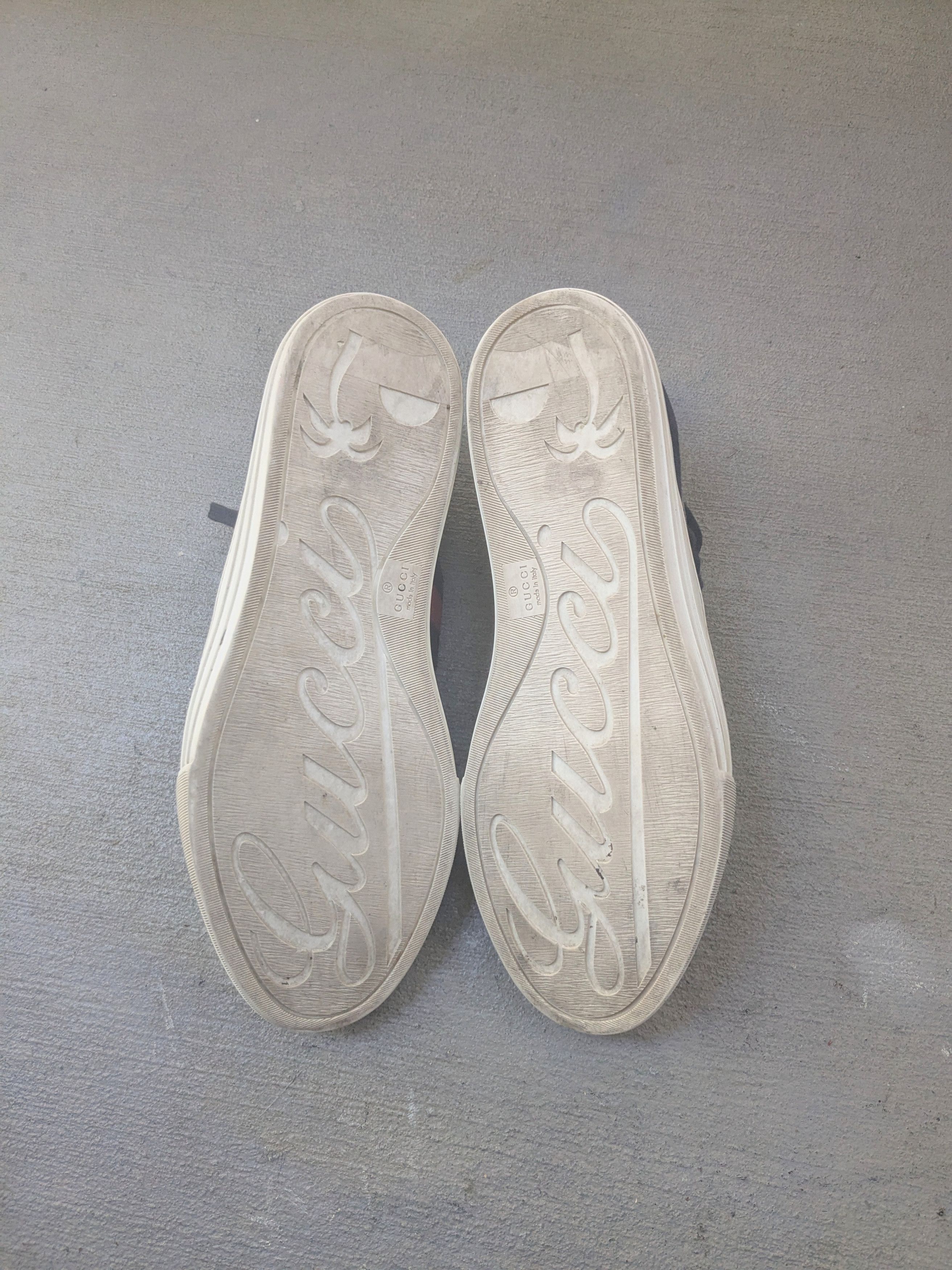 Gucci Gucci Sneakers Navy Blue 9.5 Canvas High Top Leather Size US 9.5 / EU 42-43 - 16 Thumbnail