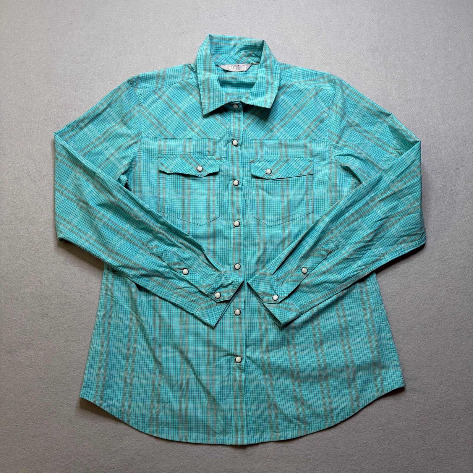 Stio Stio Button Up Shirt Women’s Medium Turquoise Plaid Size M / US 6-8 / IT 42-44 - 1 Thumbnail