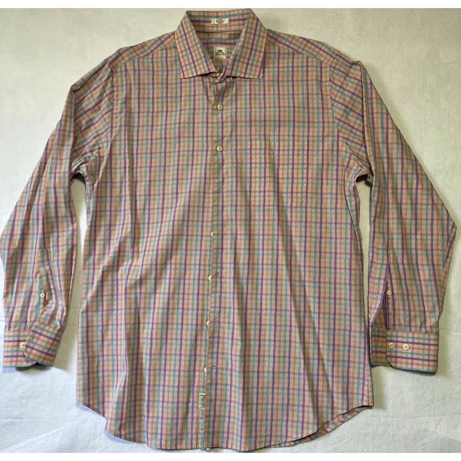 Peter Millar Peter Millar Button-Down Dress Shirt Men L Multicolor Long Sleeve Non-Iron Pockets 26-22 Size US L / EU 52-54 / 3 - 2 Thumbnail
