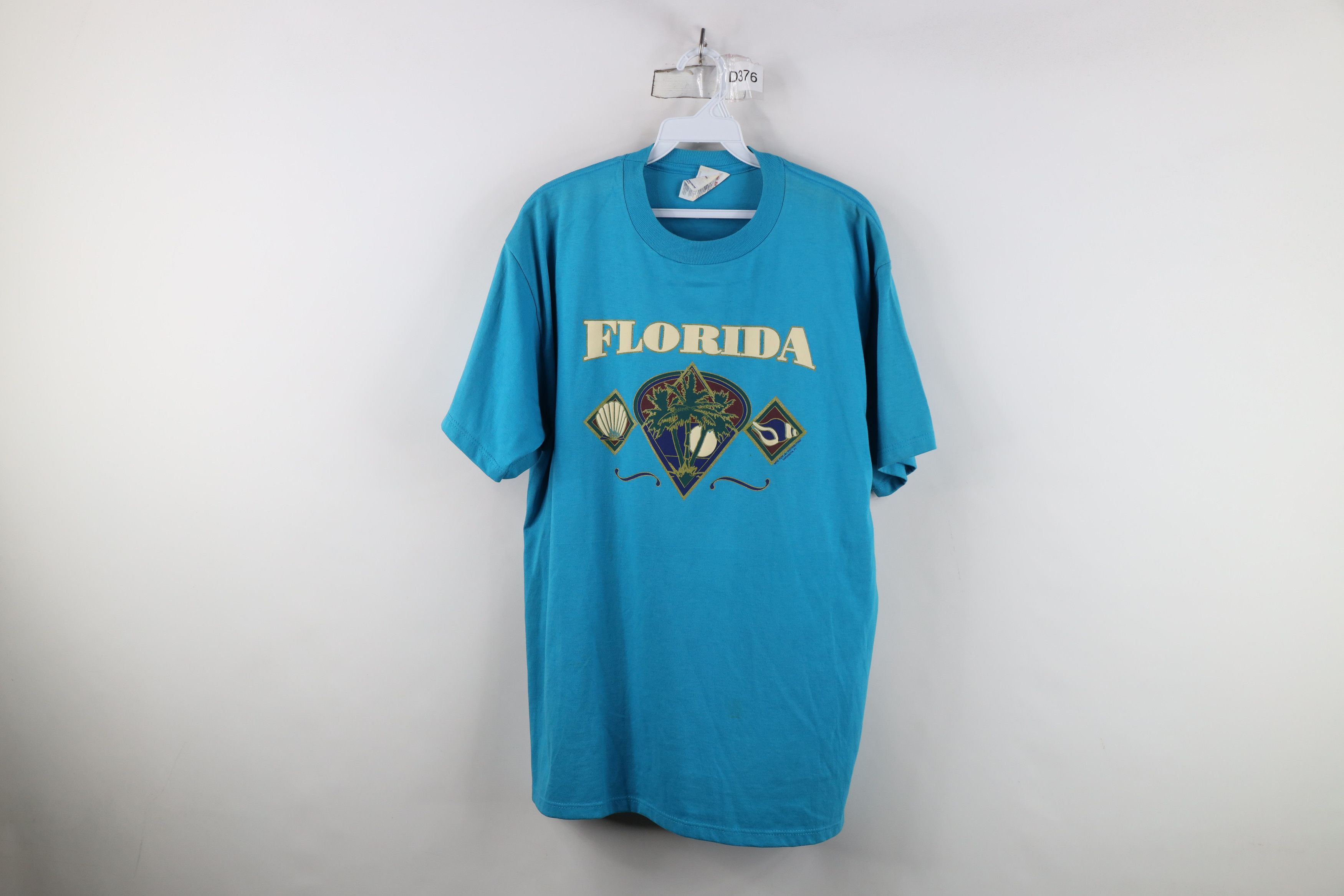 Vintage Vintage 90s Streetwear Spell Florida Seashell Beach T-Shirt Size US XL / EU 56 / 4 - 1 Thumbnail