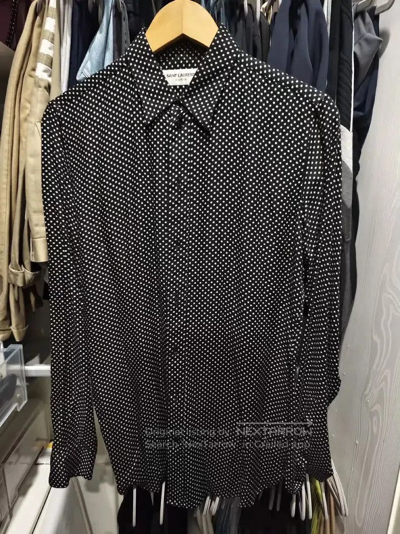 Saint Laurent Paris SLP Hedi Runway Polka Dot Shirt. Size US M / EU 48-50 / 2 - 1 Thumbnail