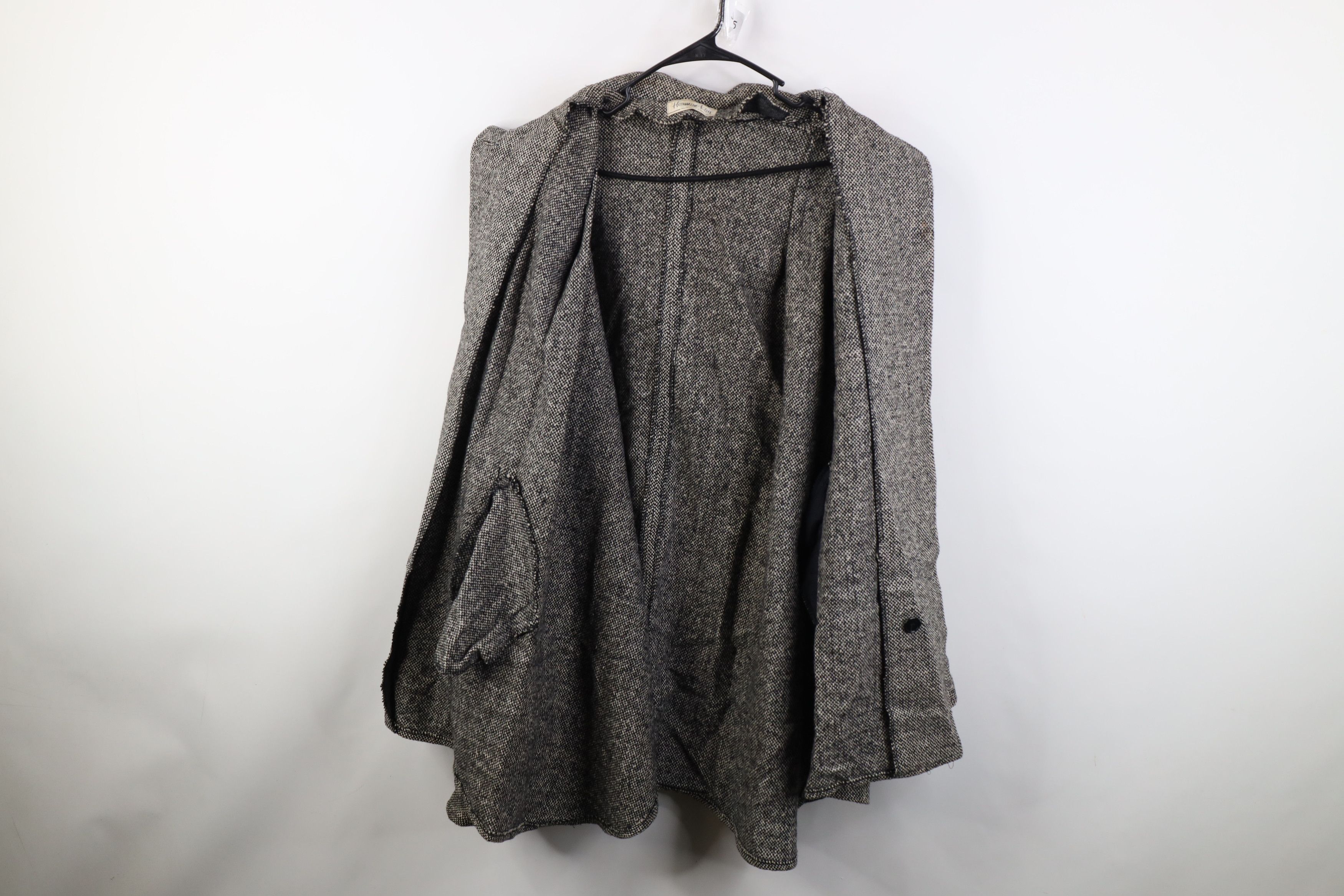 Vintage Vintage 90s Streetwear Wool Tweed Hooded Cape Jacket USA Size ONE SIZE - 9 Thumbnail