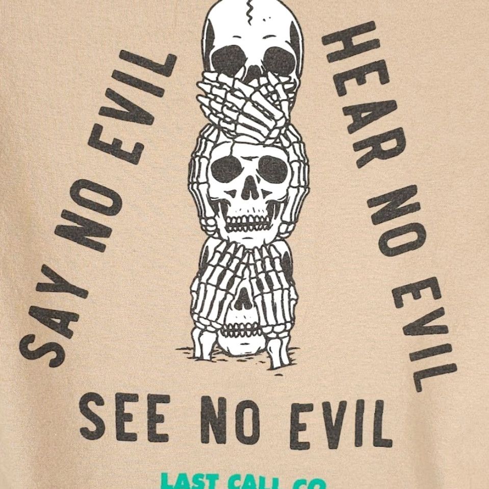 Vintage Last Call Co See No Evil T Shirt Mens S Beige Skull Skate Surf 2010-2019 Vintage No Size US S / EU 44-46 / 1 - 4 Thumbnail
