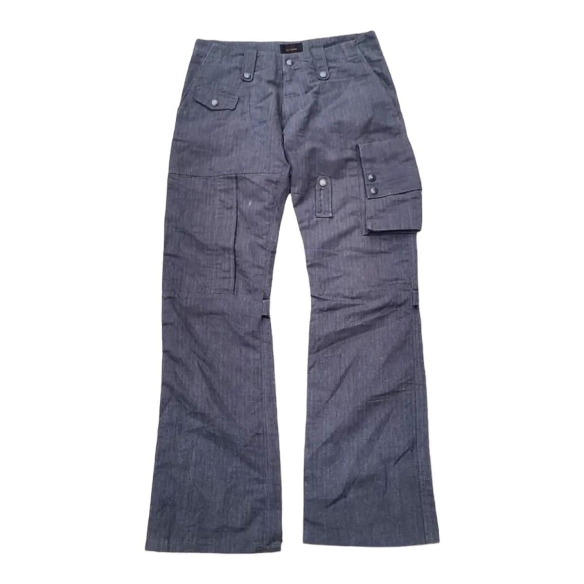 image of Issey Miyake x Tete Homme Vintage Tete Homme Bondage Cargo Multipocket Flared Pants in Grey (Size 3