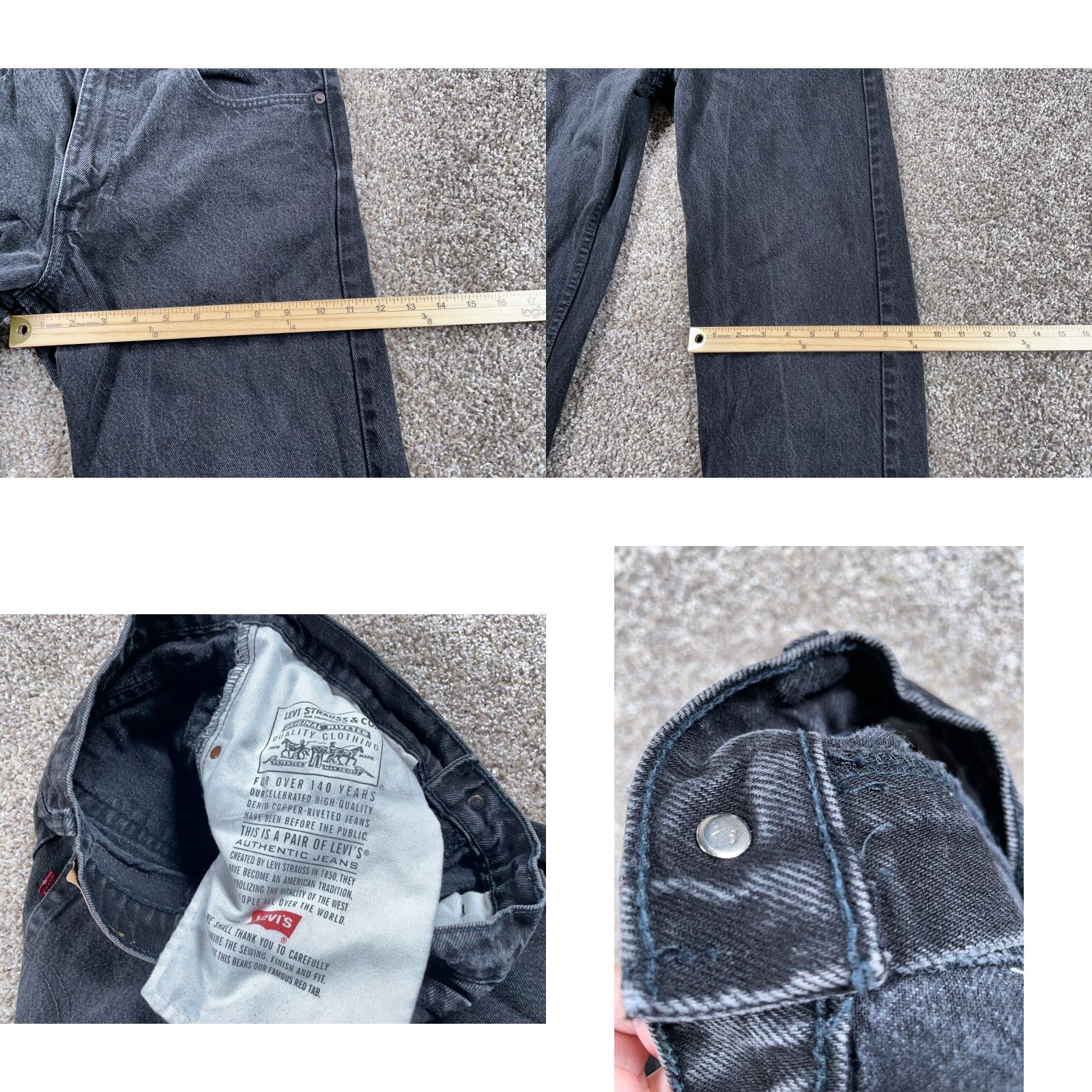 Levi's VINTAGE Levi's 550 Relaxed Fit Tapered Leg Jeans Men's 31 x 31 Black 90s Retro Size US 31 - 8 Thumbnail