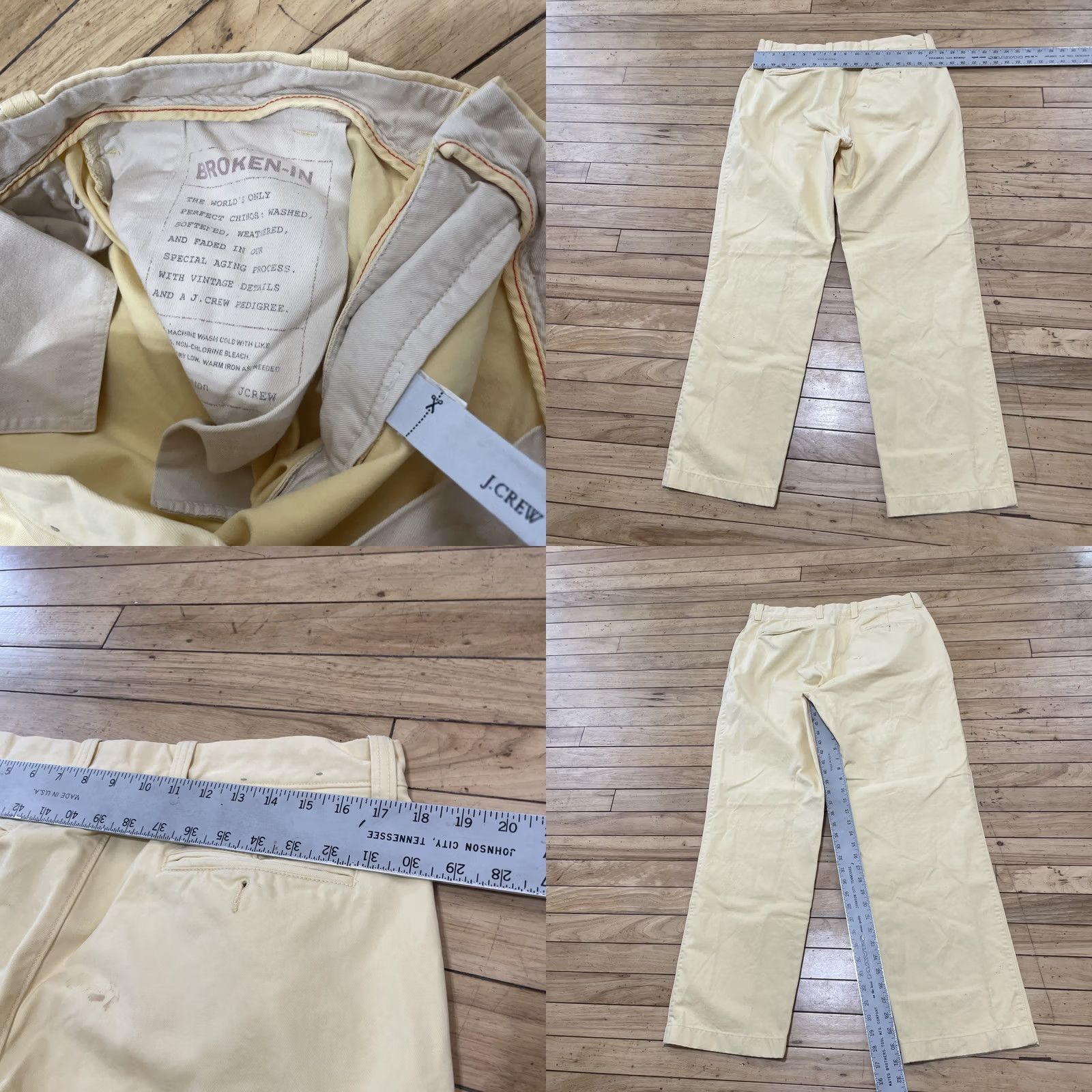 J.Crew VINTAGE J.CREW Thick Broken In Pants Men 35x32 Yellow Golf Chino 90s Grunge Y2K Size US 35 - 8 Thumbnail