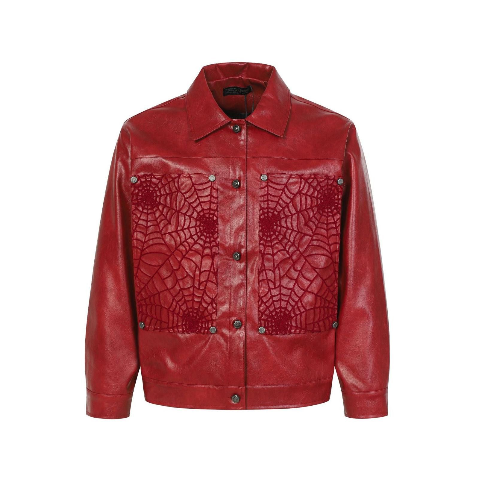Japanese Brand Spider Leather Jacket with Embossed Web Pattern Size US M / EU 48-50 / 2 - 7 Thumbnail