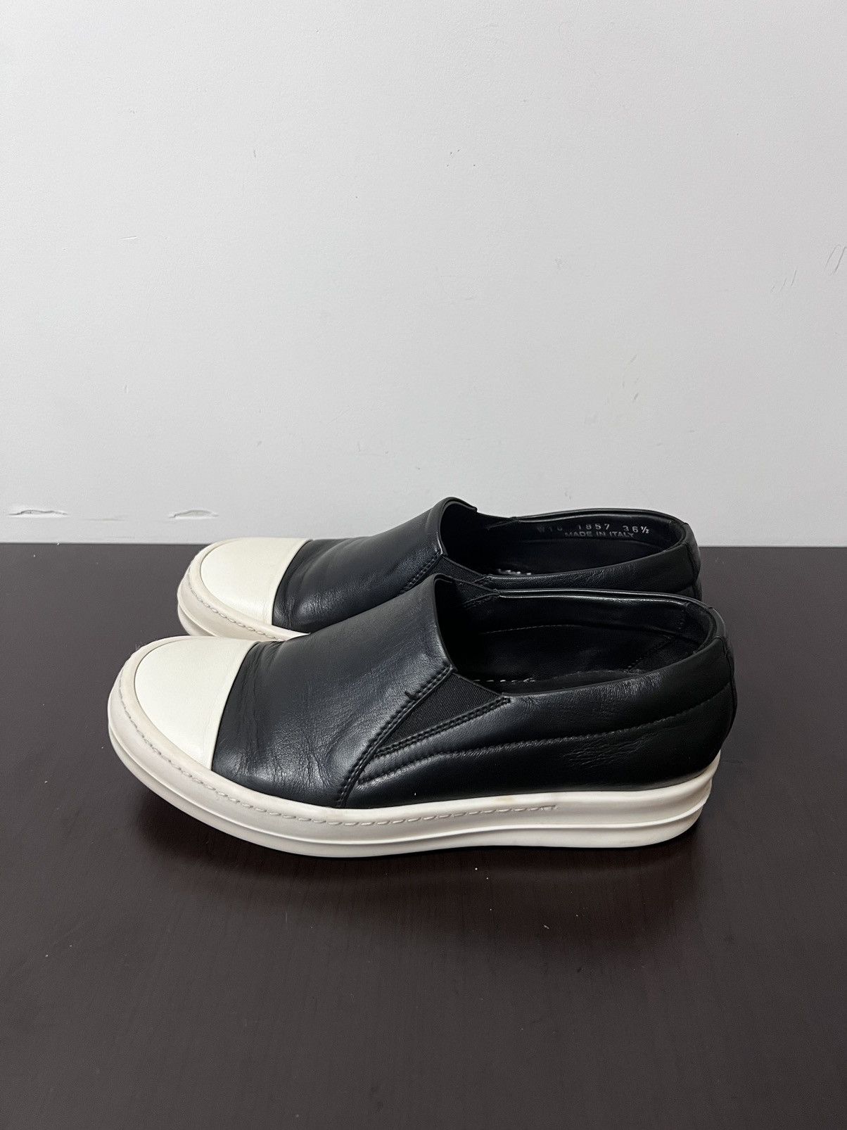 Rick owens leather slip on boat sz 36.5