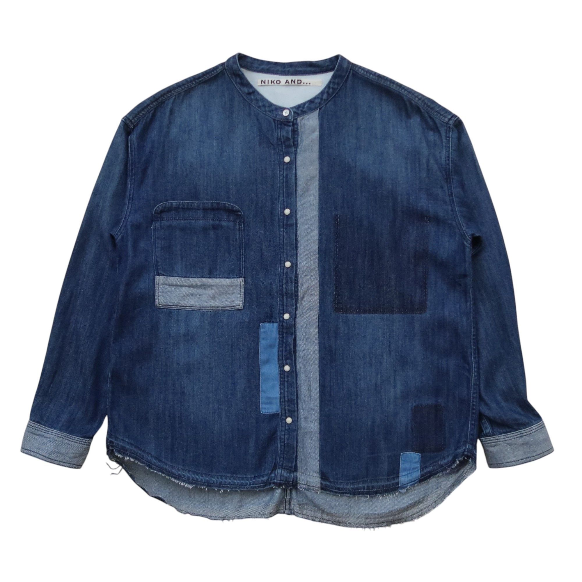 Japanese Brand 2000s Niko And Patchwork Denim Japan Shirt like Kapital Size US M / EU 48-50 / 2 - 1 Thumbnail