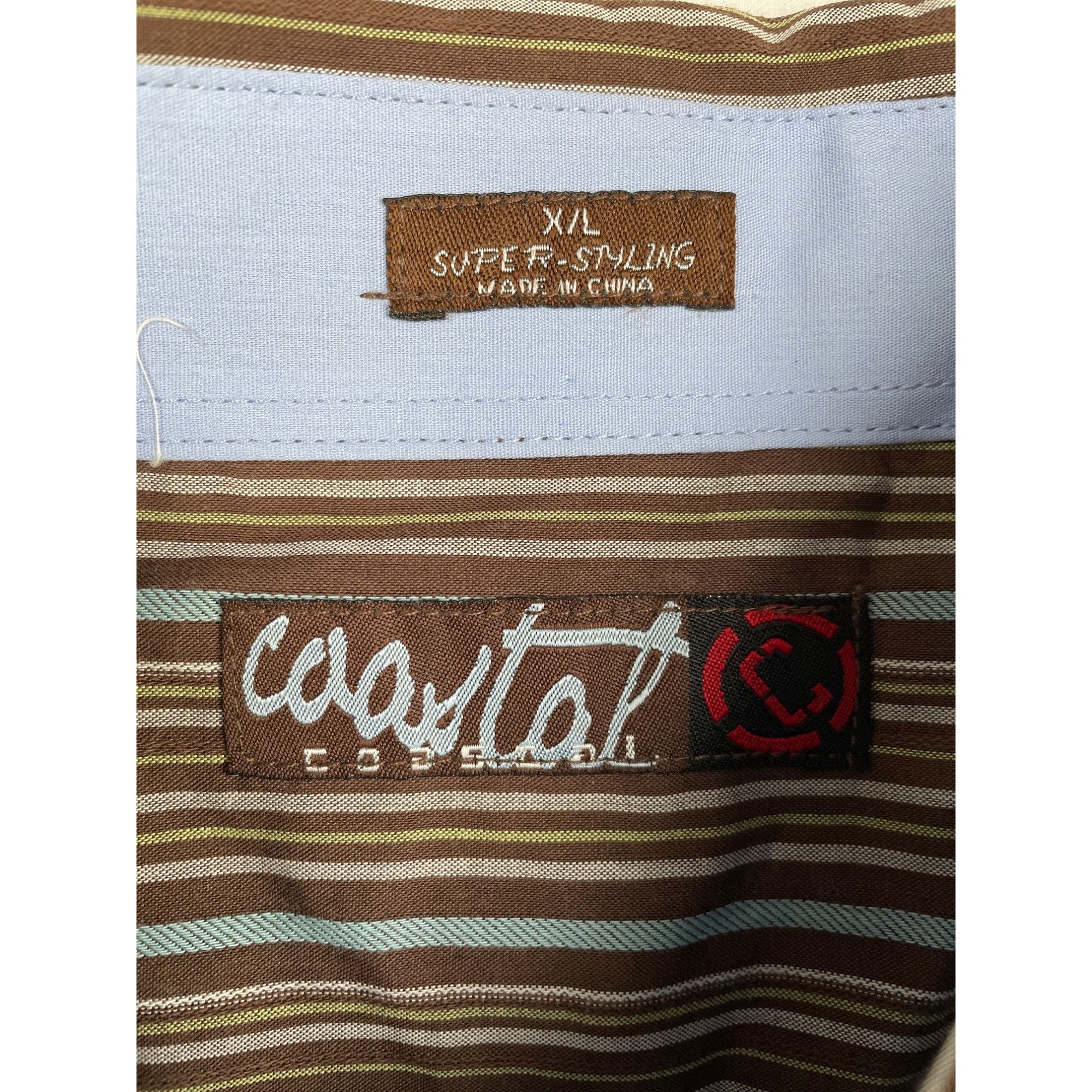 Other Coastal Men's Floral/Striped Brown Button up/long Sleeve Shi Size US XL / EU 56 / 4 - 5 Thumbnail