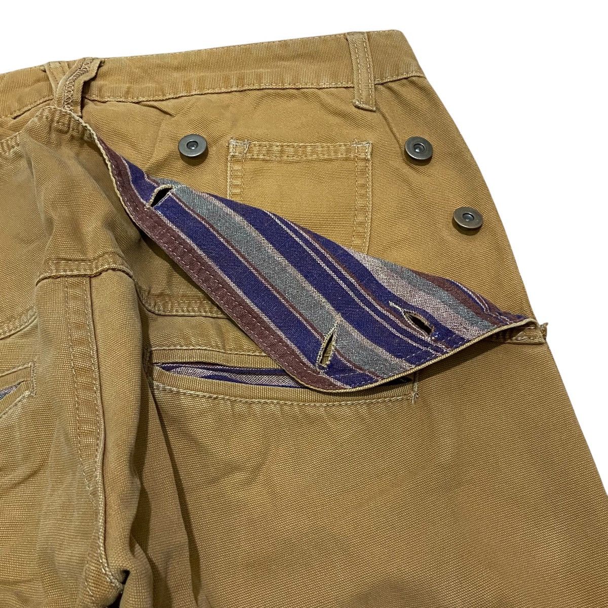 Japanese Brand Vtg Jungle Storm Blanked Lined Canvas Pants - Brown Size US 31 - 4 Thumbnail