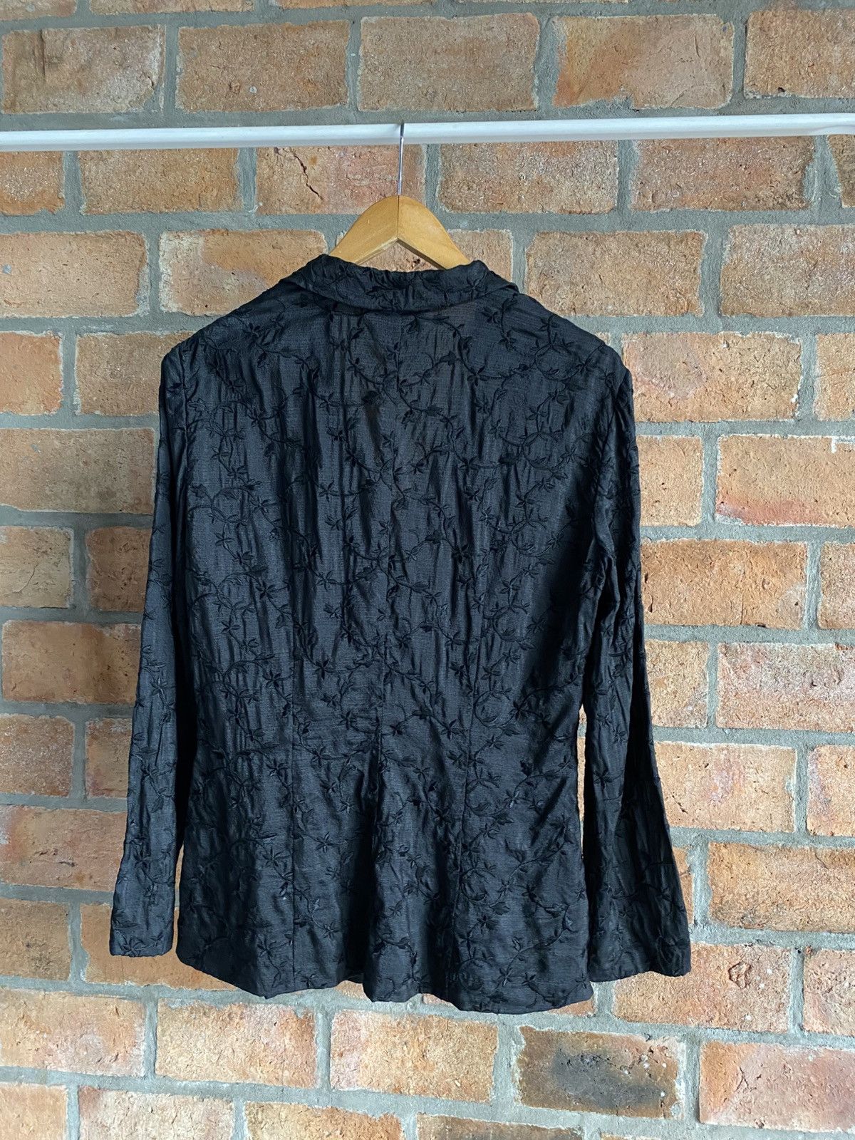 Sportmax SPORTMAX Black Floral Embroidered Silk Blazer. Size M / US 6-8 / IT 42-44 - 2 Thumbnail