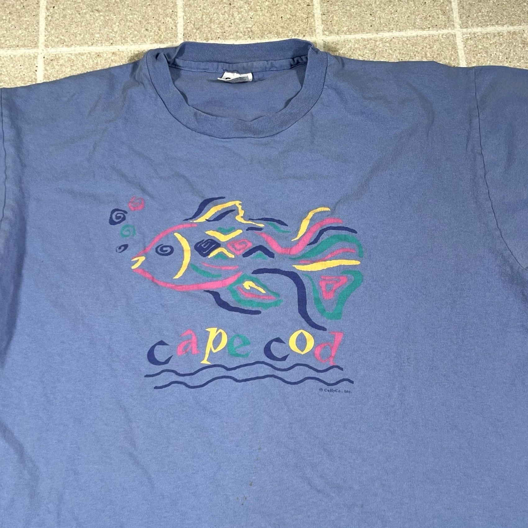 Anvil VINTAGE Cape Cod T-shirt BLUE Beach Florida Made In USA Single Stitch Tee 90s Sz L Mens Size US L / EU 52-54 / 3 - 2 Thumbnail
