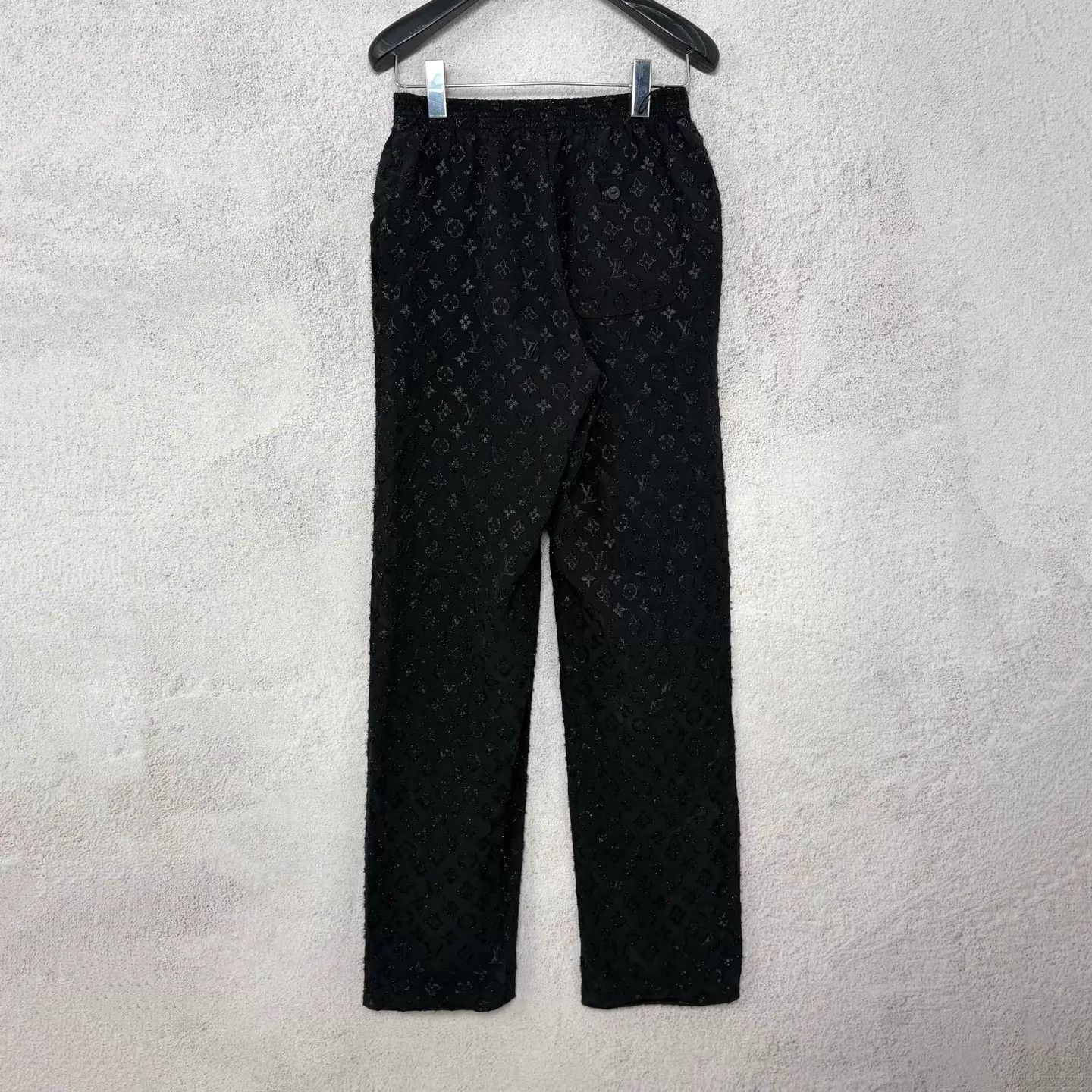 Louis Vuitton LV Drawstring Allover Logo Pants Women's Black 36 Size 26" / US 2 / IT 38 - 2 Thumbnail