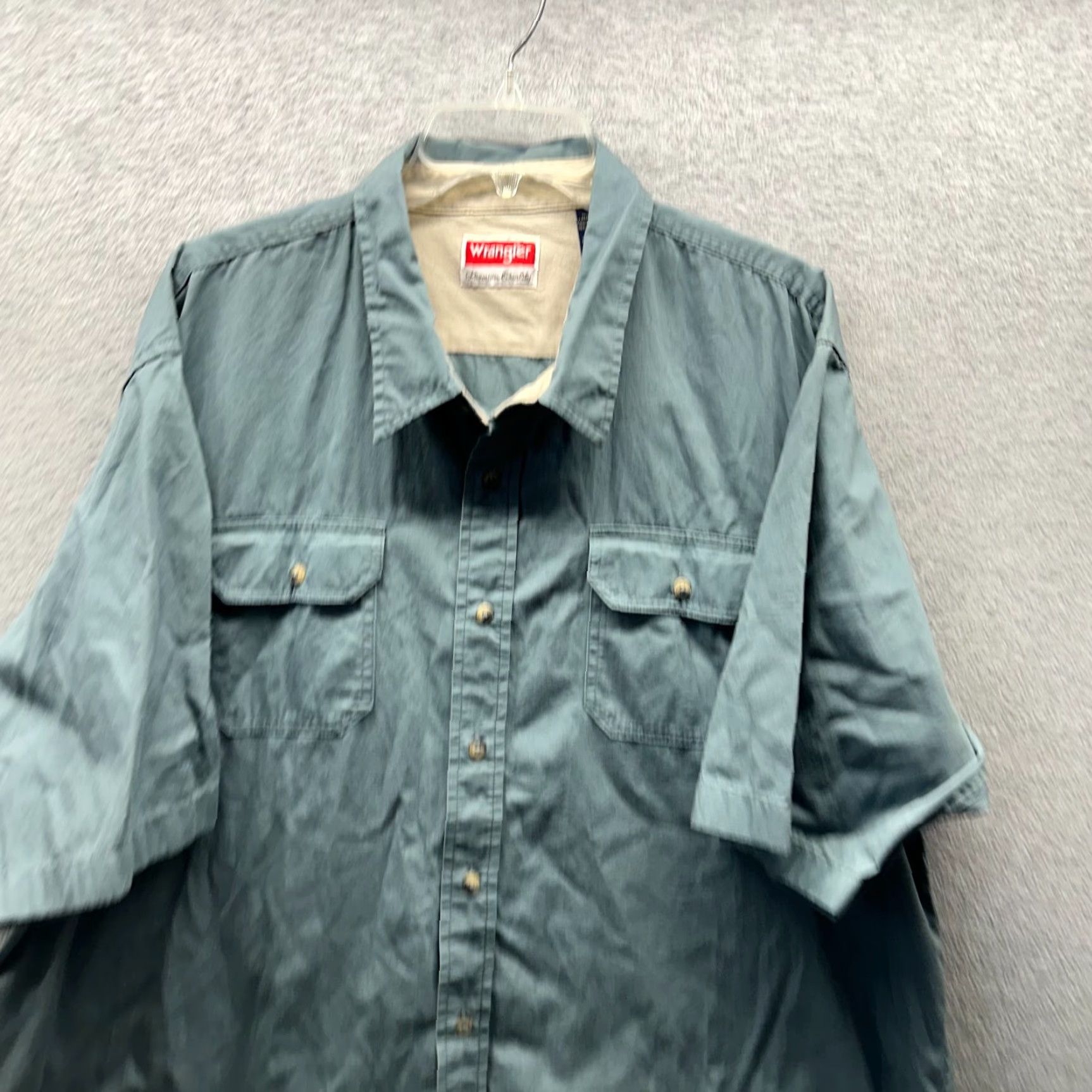 Wrangler Wrangler Shirt 3XL Blue Cotton Canvas Button-Up Workwear Mens Shirt Size US XXL / EU 58 / 5 - 2 Thumbnail