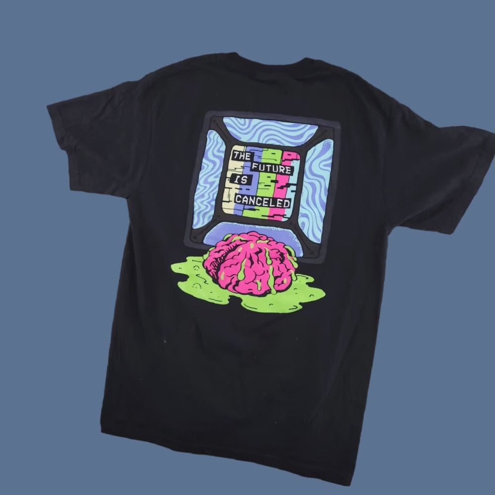 Vintage Alab Shirt Mens Medium Black Short Sleeve Crewneck Graphic Tee Brain Size US M / EU 48-50 / 2 - 1 Thumbnail